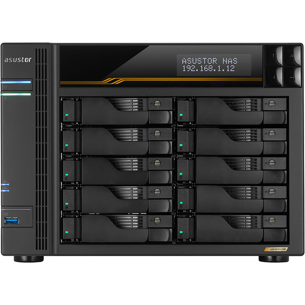 ASUSTOR Lockerstor 10 Gen3 AS6810T 10-bay NAS with quad-core 2.3 GHz CPU and dual USB 4 — view 2