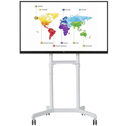 White Atdec mobile TV cart for displays up to 70 in — view 2
