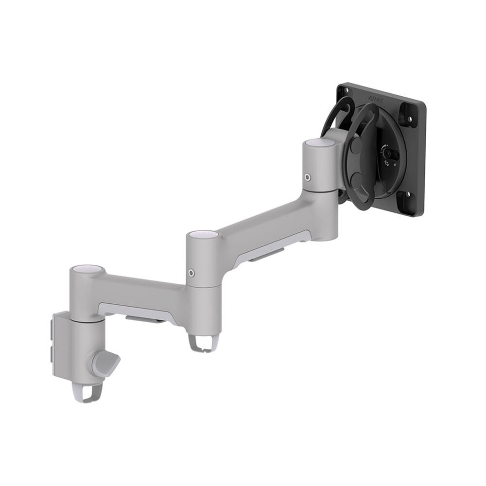 ATDEC AWM Heavy Duty 460 Arm Silver heavy duty single monitor arm with VESA mount — view 2