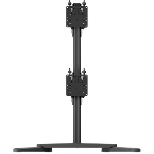 ATDEC heavy-duty dual display mount for flat and curved monitors in a professional workstation — view 2