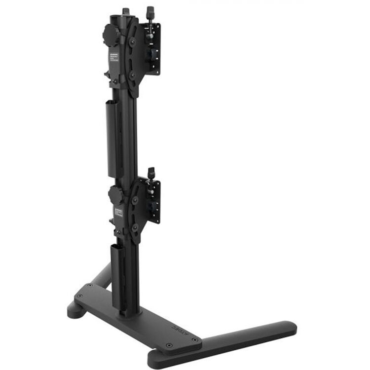 ATDEC heavy-duty dual display mount for flat and curved monitors in a professional workstation — view 4