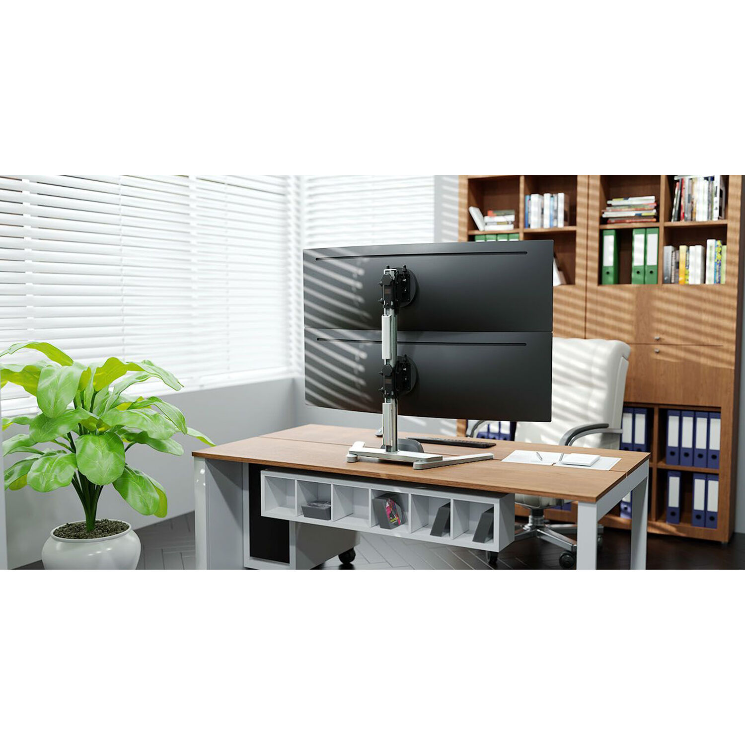 IDEAL FOR SUPER HEAVY DUTY DUAL DISPLAYS. FLAT MONITORS UP TO 55 LBS. & CURVED M — view 5