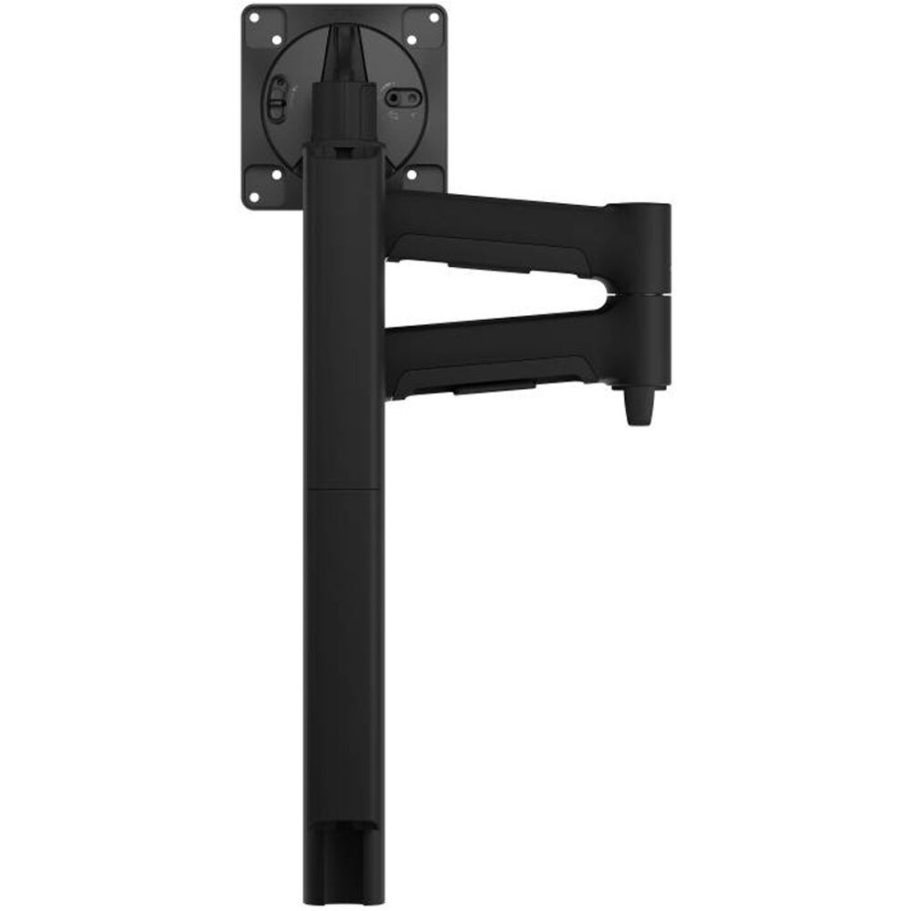 Atdec AWMS-4640-F-B single swing arm monitor mount in black for flat and curved displays — view 2