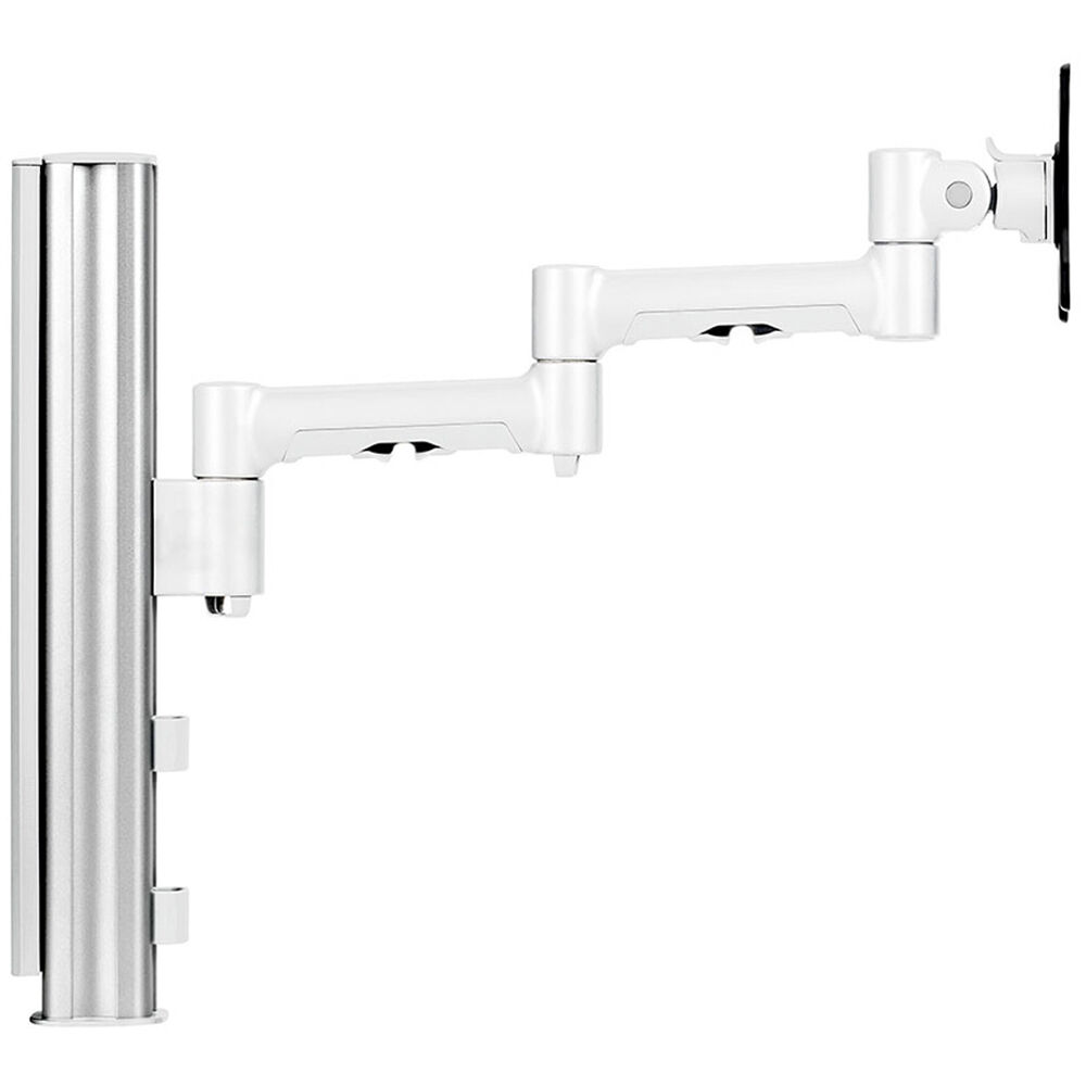 Atdec AWMS-4640-F-S single swing arm monitor mount in black for flat and curved displays — view 2