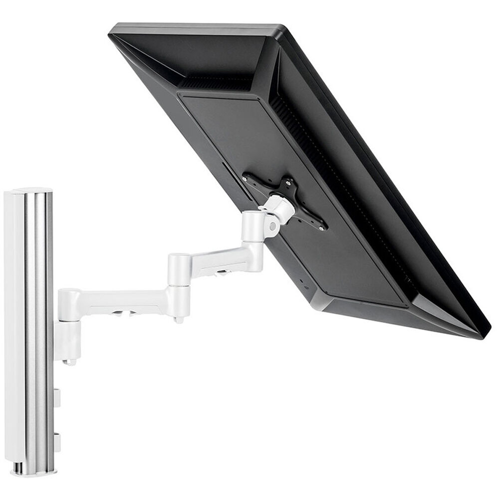Atdec AWMS-4640-F-S single swing arm monitor mount in black for flat and curved displays — view 4