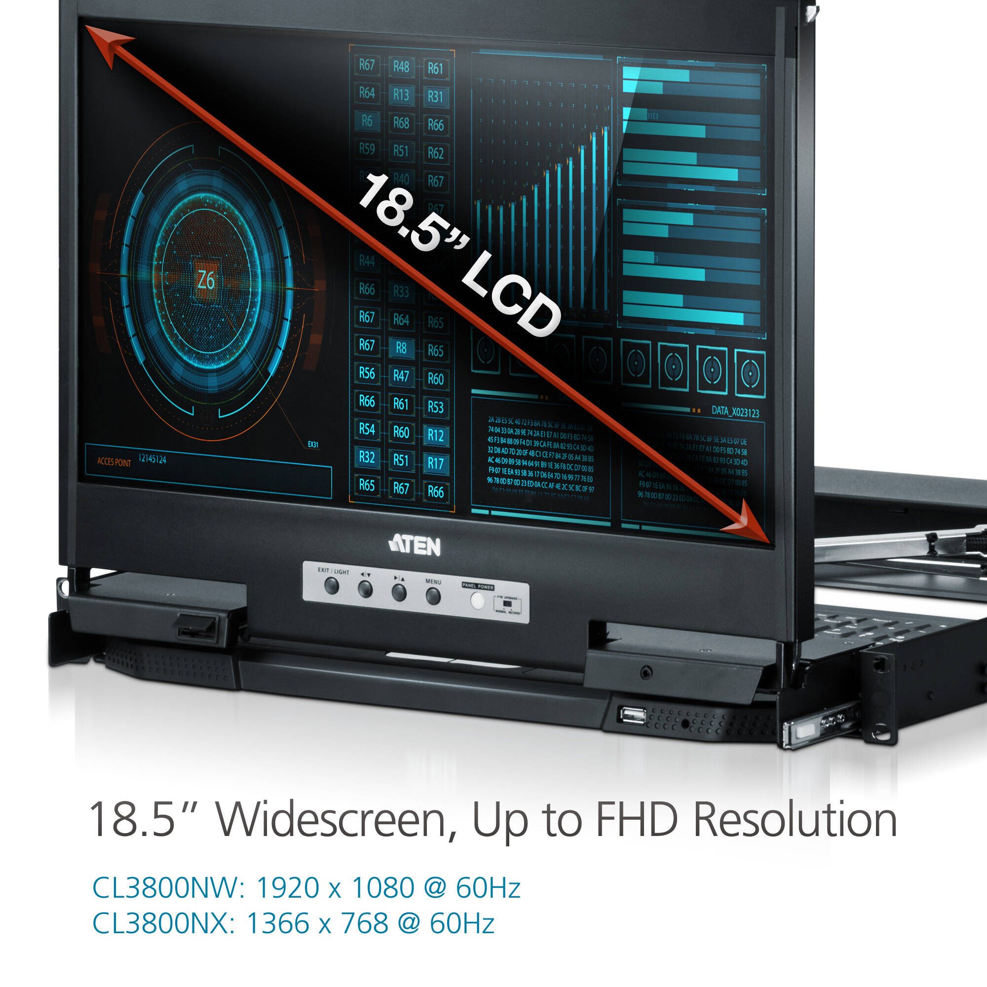 19 WIDE SCREEN SHORT DEPTH FULL HD LCD CONSOLE SUPPORT DVI, HDMI, VGA — view 11