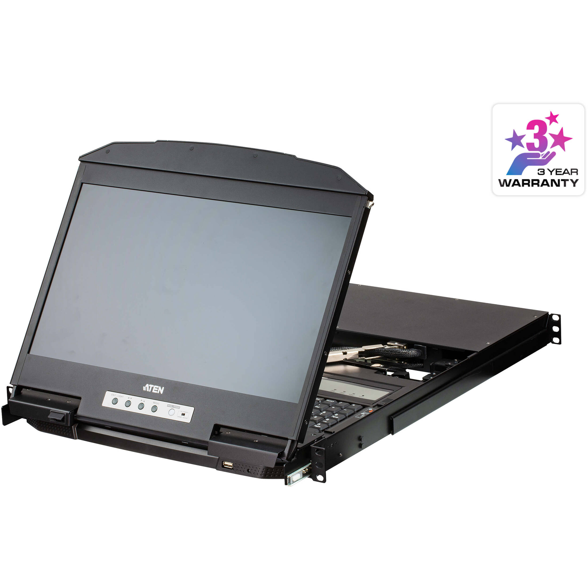 18.5 FHD 4-PORT USB HDMI MULTI-VIEW DUAL RAIL LCD KVM SWITCH — view 2