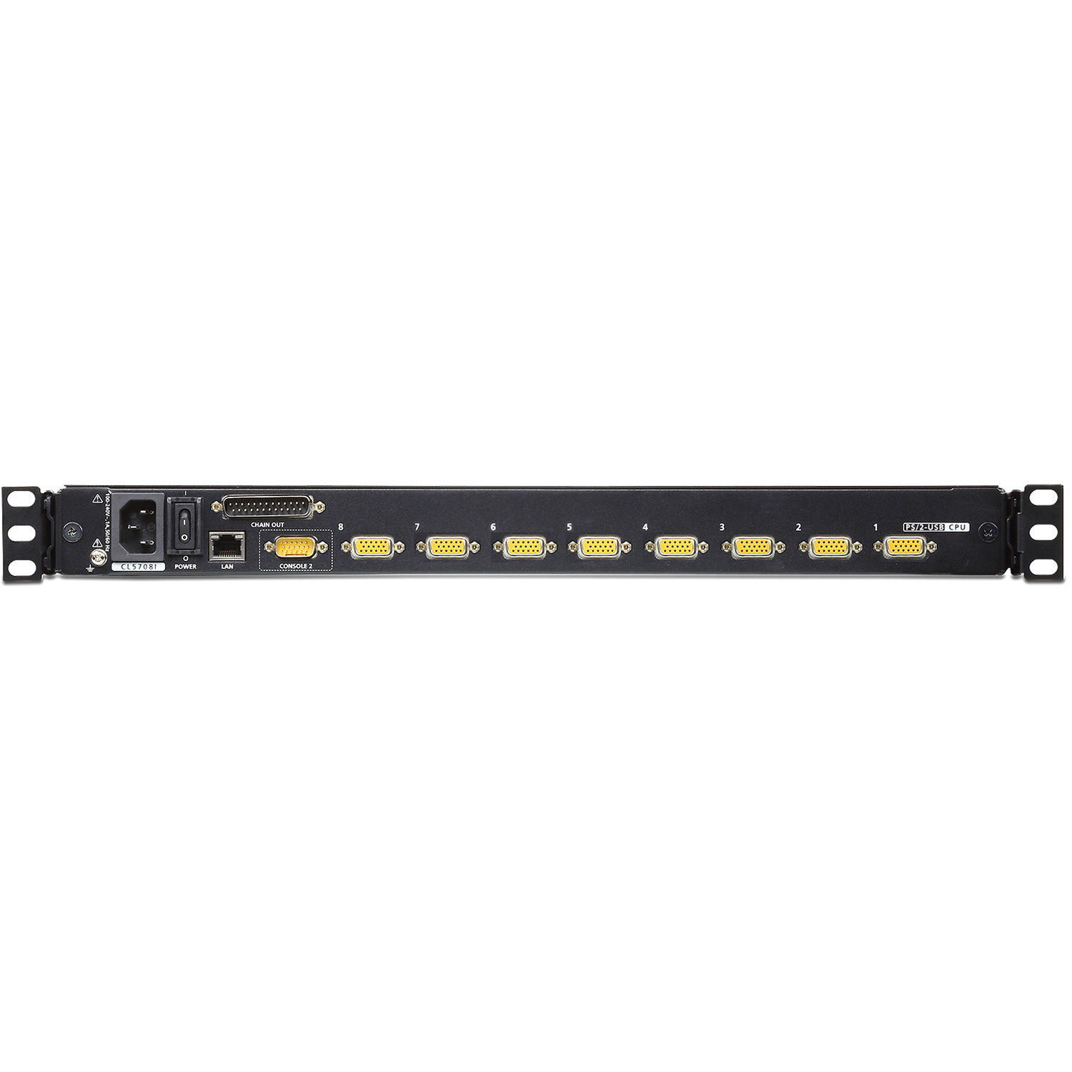ATEN CL5708IN 8-port 19-inch integrated IP KVM console with USB/PS2 support — view 4