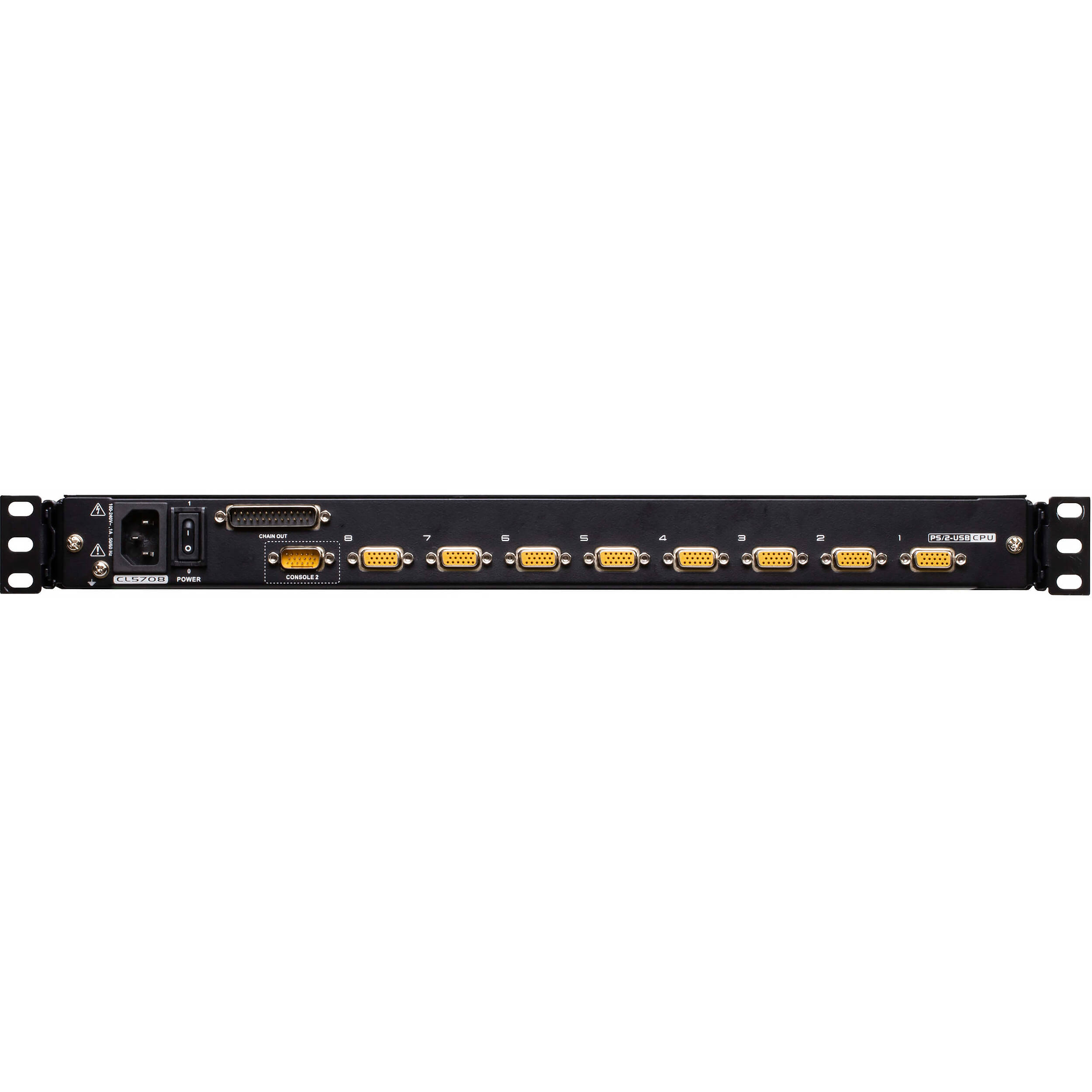 ATEN CL5708MW 8-port 17.3 inch LCD integrated USB PS2 KVM with extra console port — view 4