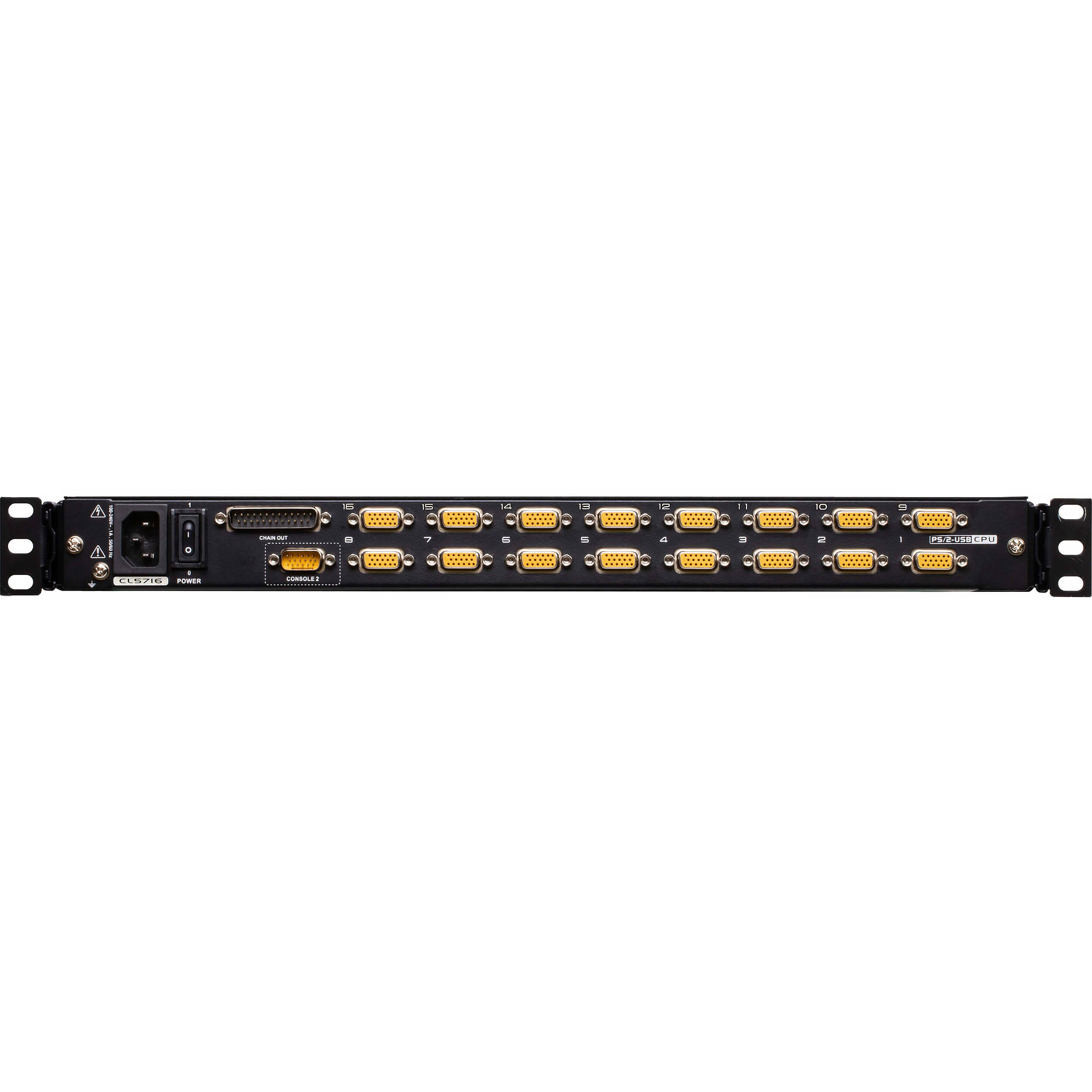 ATEN CL5716MW 16-port 17.3 inch LCD integrated USB/PS2 combo KVM switch with extra console port — view 4