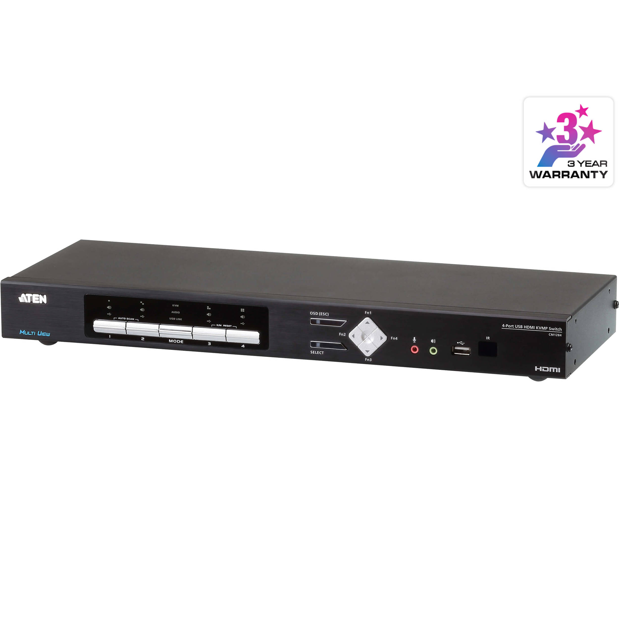 ATEN CM1284 4-port HDMI KVMP switch for controlling four systems from one console — view 2