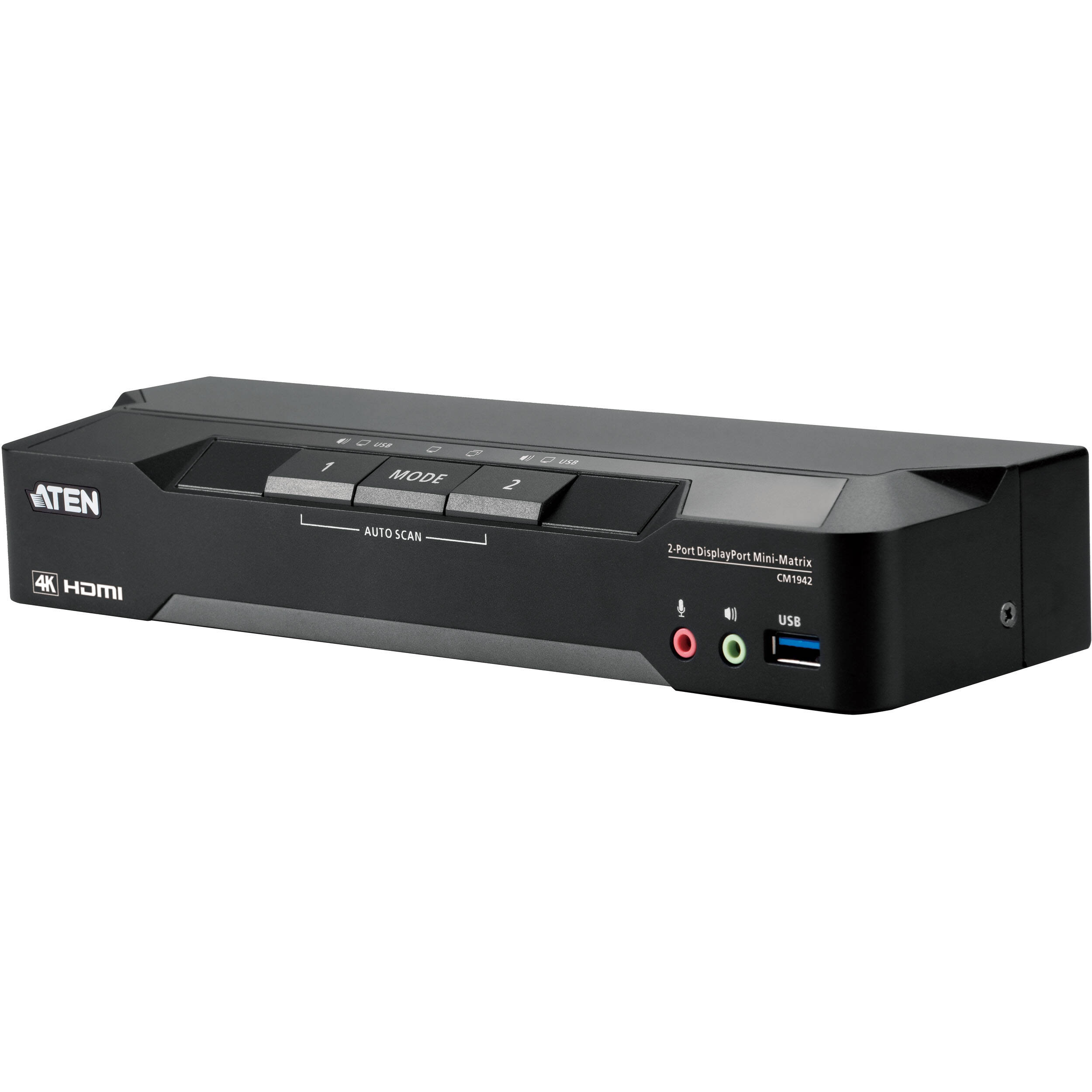2-Port 4k Displayport Dual Display Mini-Matrix Kvm with Boundless Switching