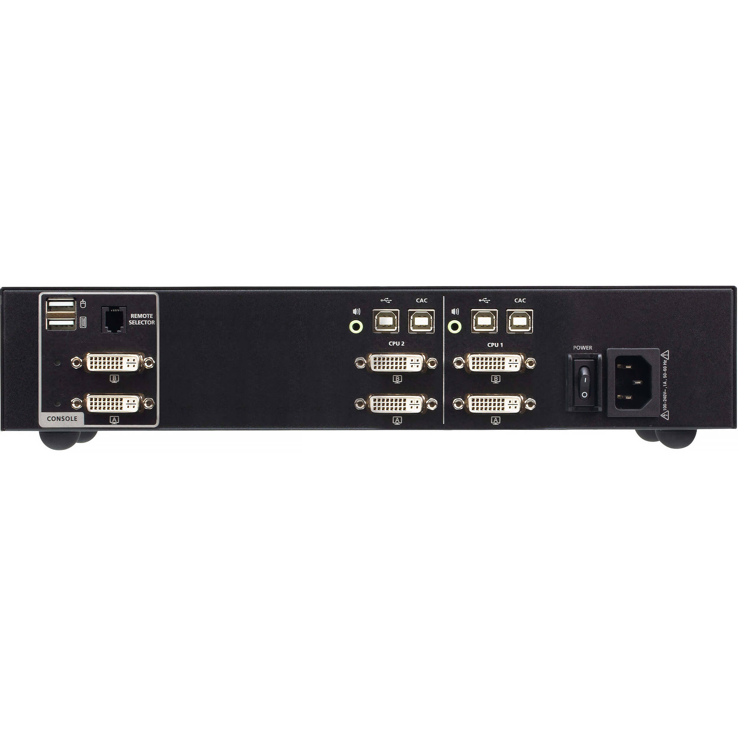 ATEN 2-port USB DVI dual display secure KVM with CAC support for controlled access — view 2