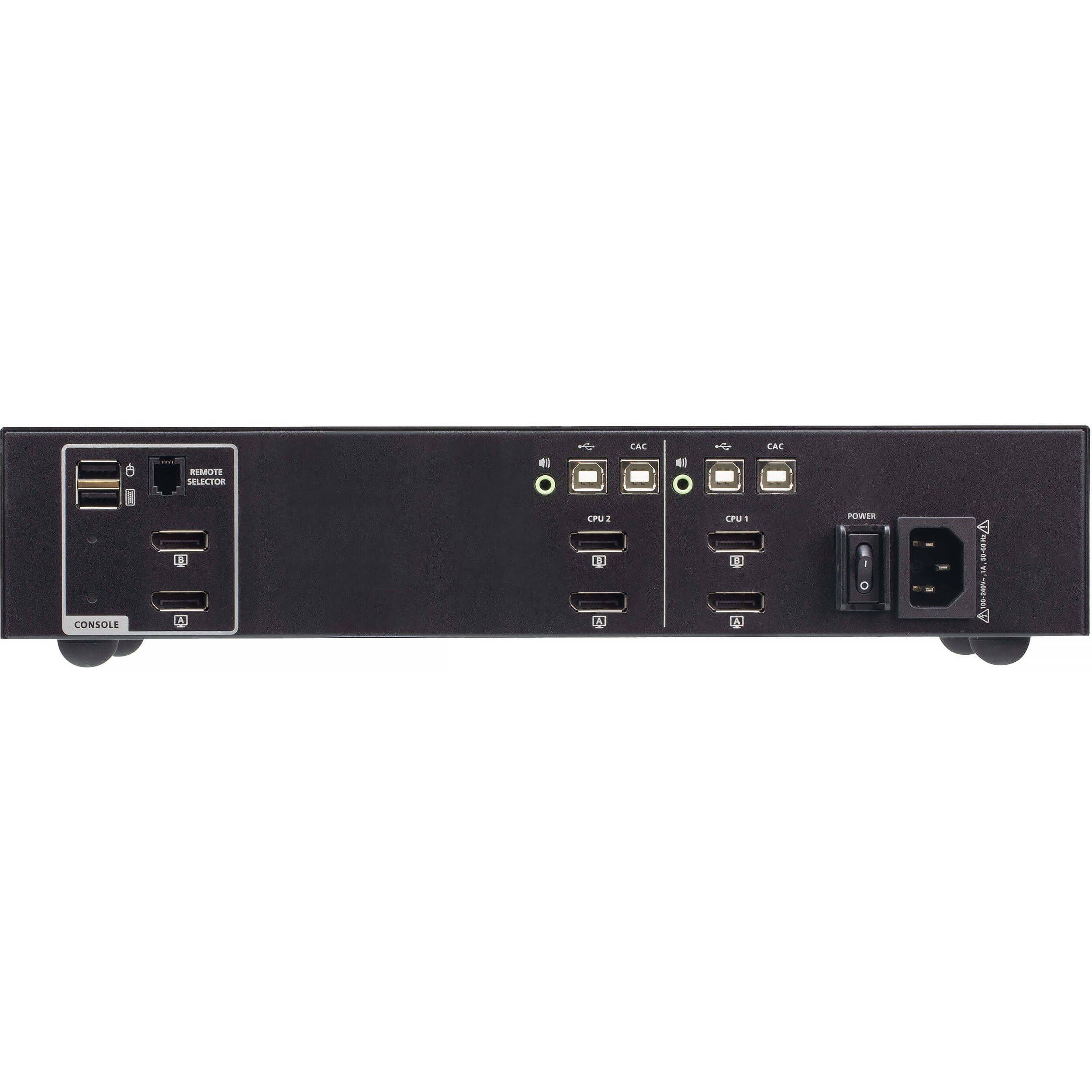 ATEN 2-port USB DVI dual display secure KVM with CAC support for authenticated access — view 2
