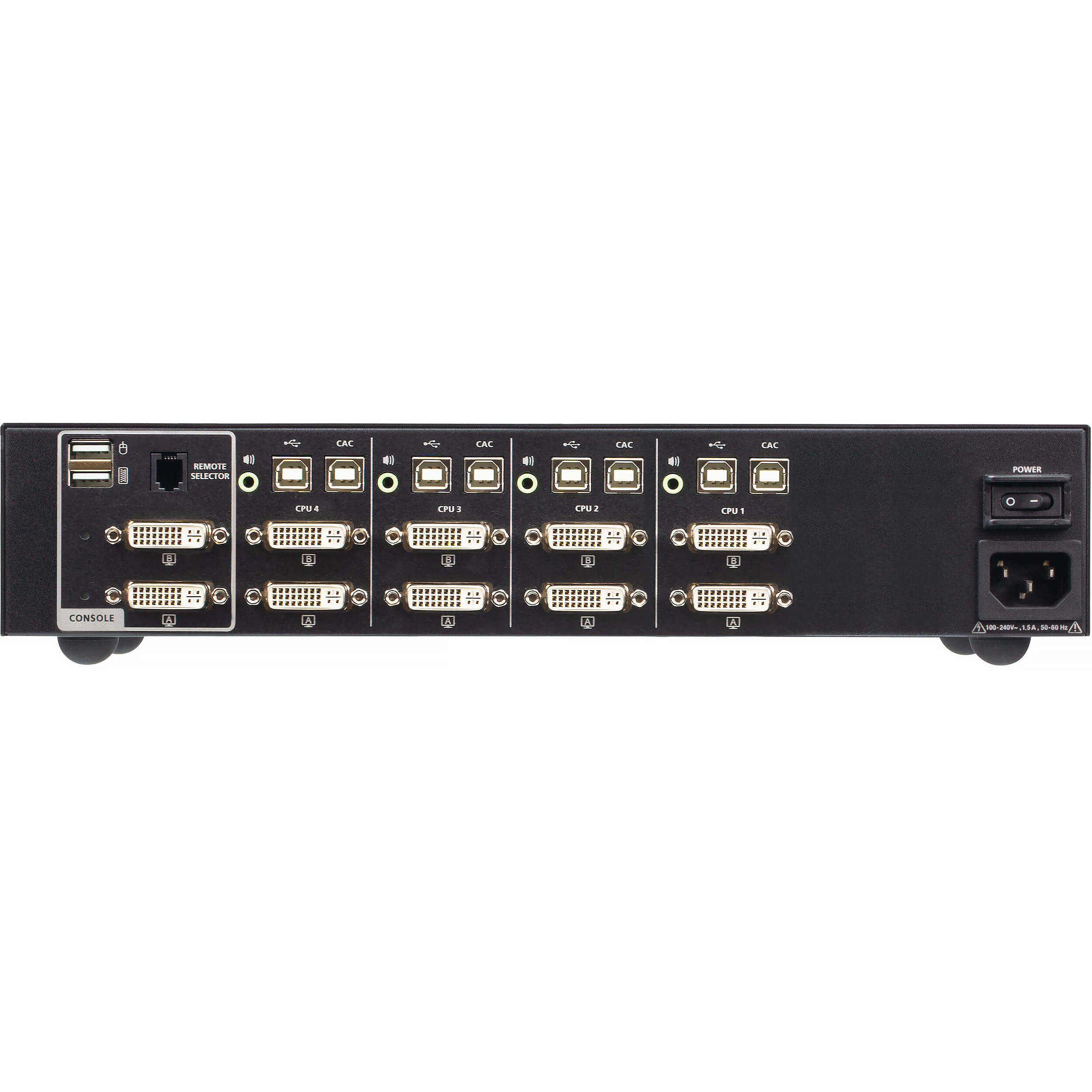 ATEN 4-port secure KVM switch with USB DVI dual-display and CAC support — view 2