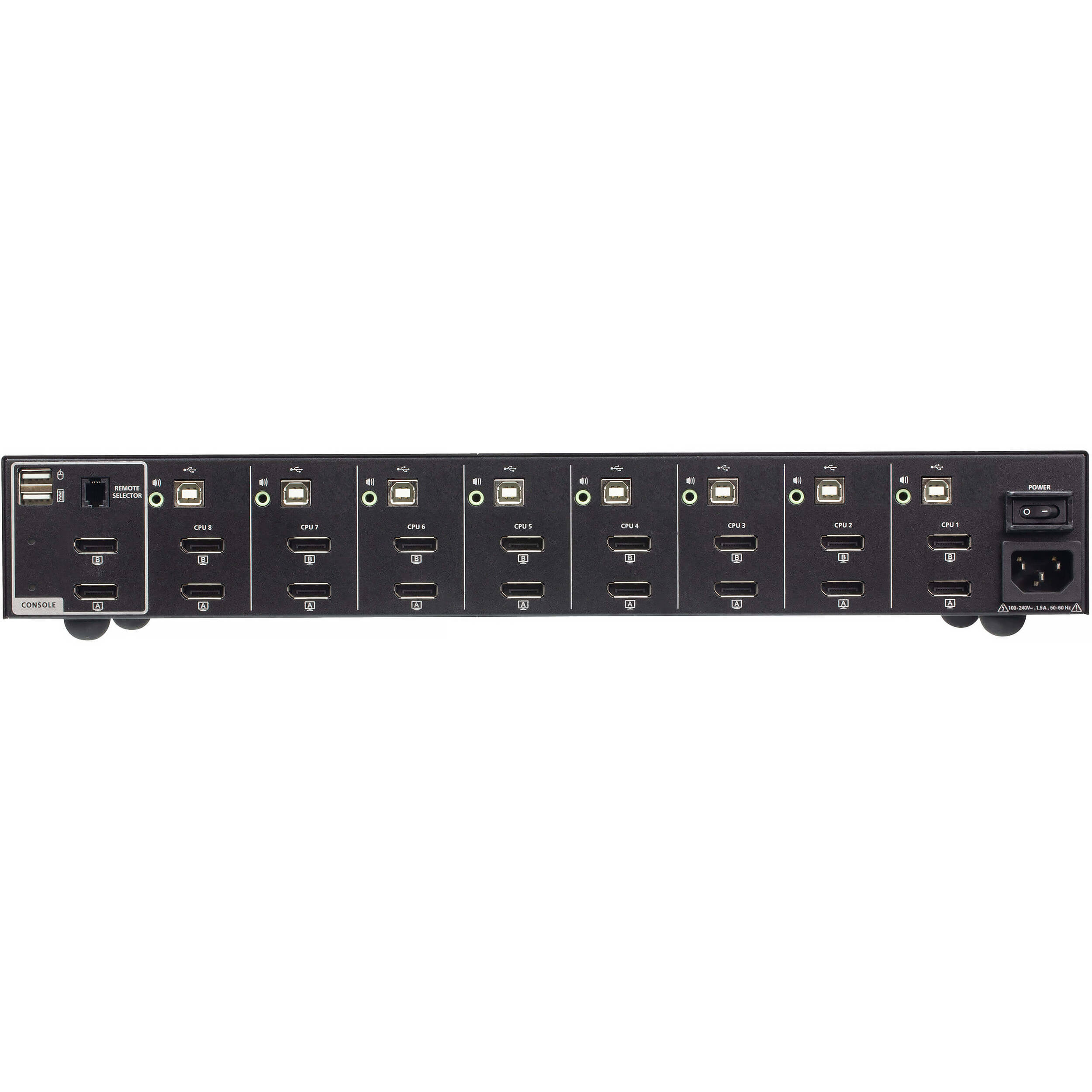 ATEN CS1148DP4C 8-port USB DisplayPort dual display secure KVM with CAC support — view 2