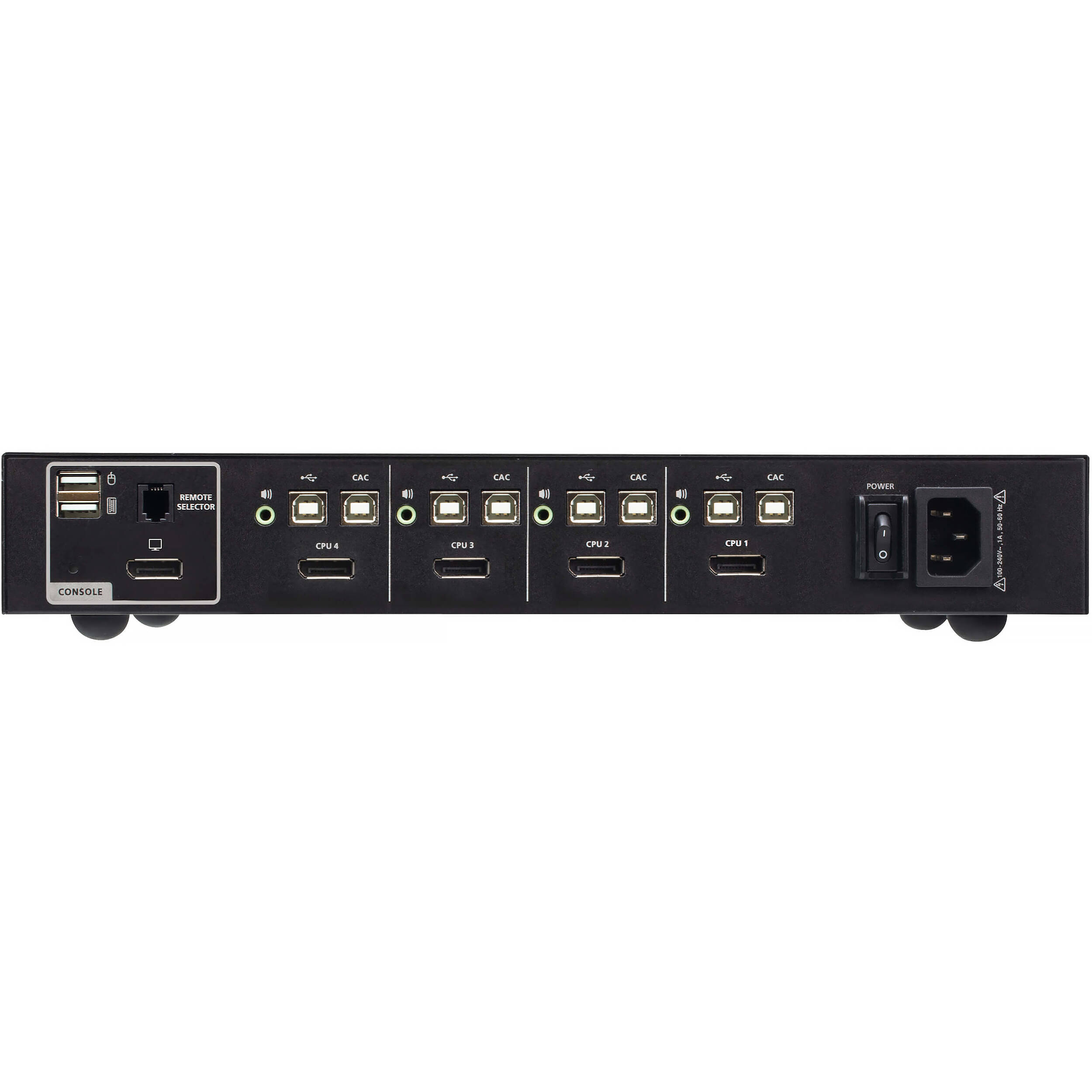 ATEN CS1184DP4C 4-port secure KVM switch with CAC support for single-display DisplayPort control — view 2