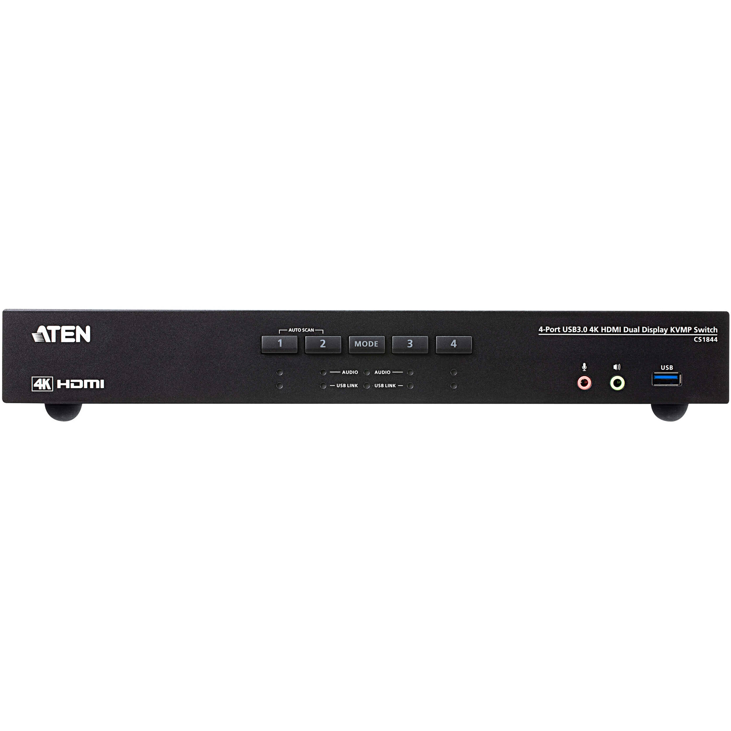 ATEN CS1844 4-port USB 3.0 4K HDMI dual-display KVMP switch for controlling four computers — view 2