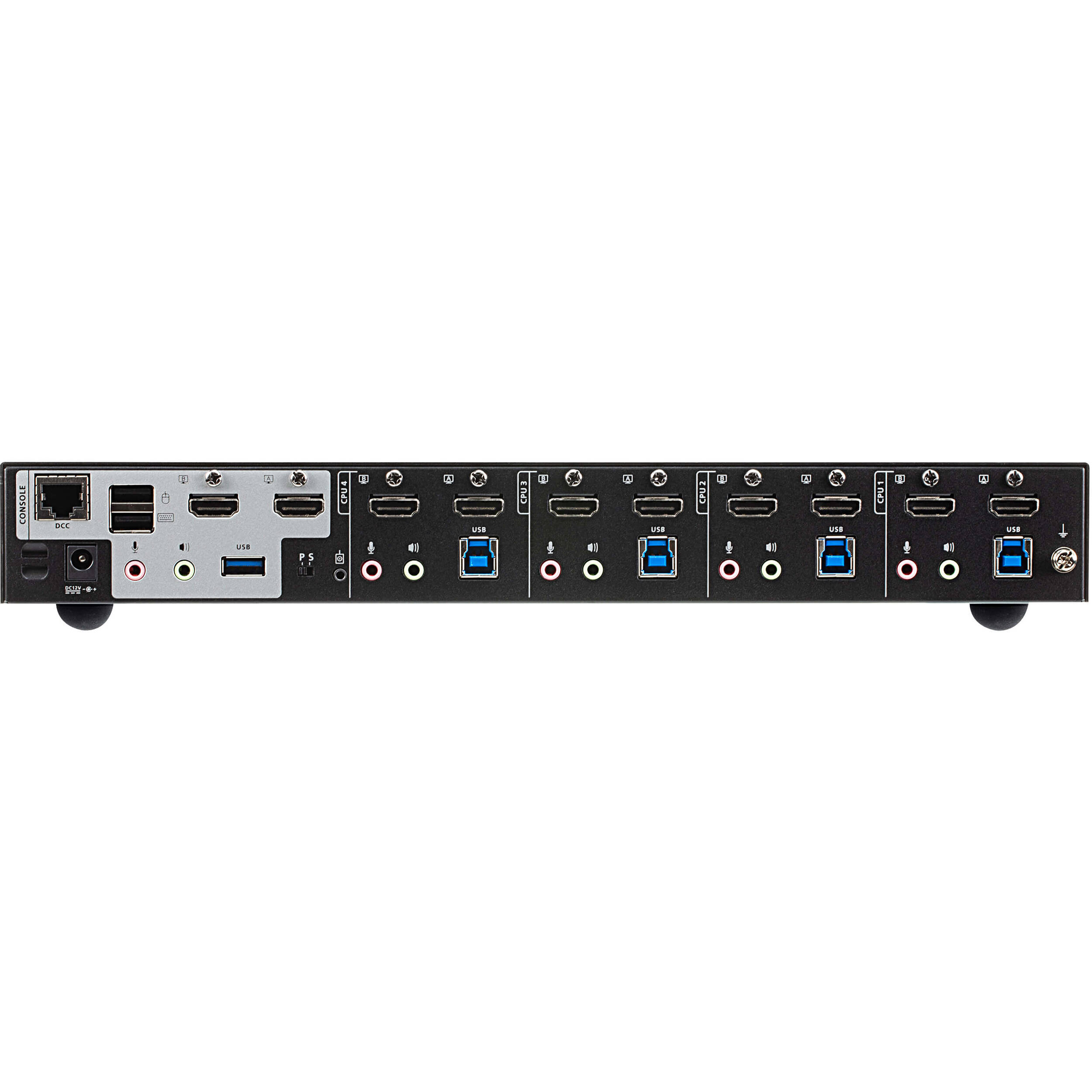 ATEN CS1844 4-port USB 3.0 4K HDMI dual-display KVMP switch for controlling four computers — view 3