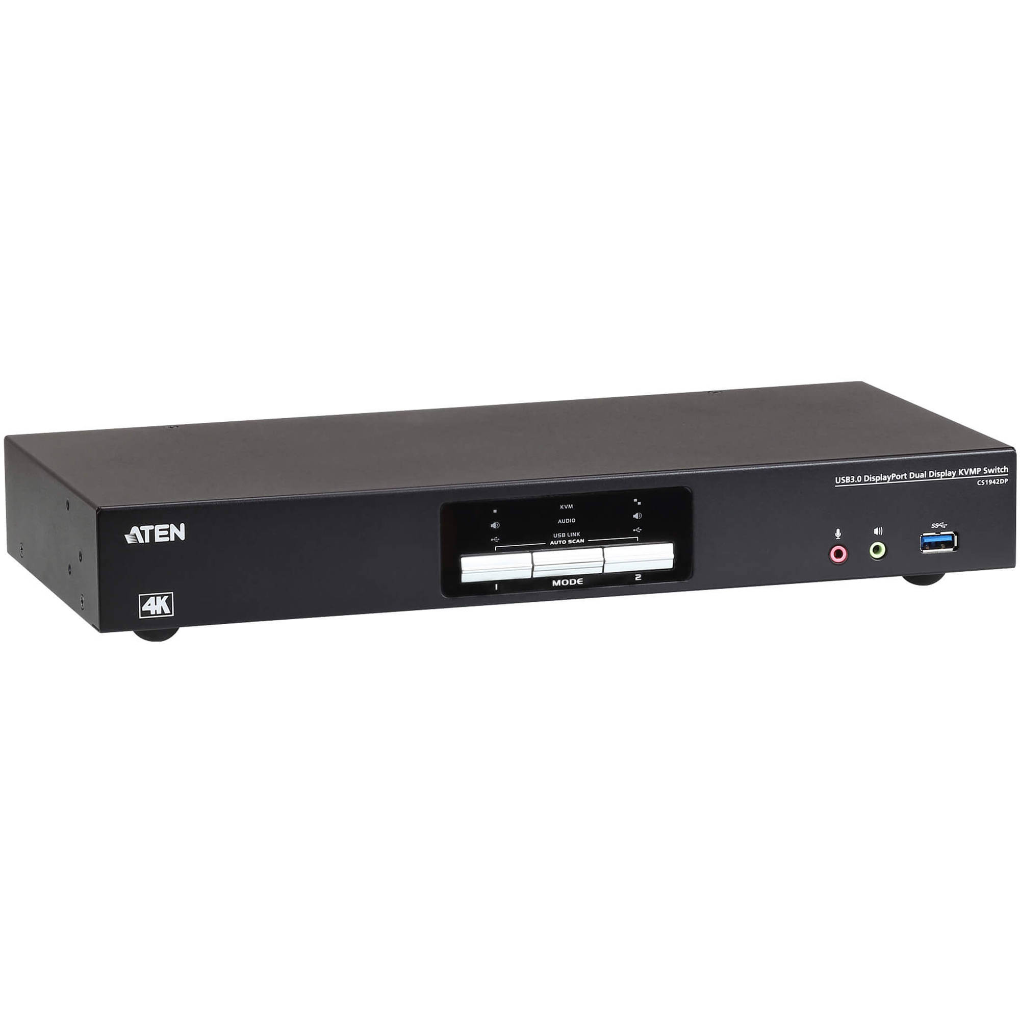 ATEN CS1942DP 2-port USB 3.0 4K dual display DisplayPort KVMP switch desktop unit — view 3