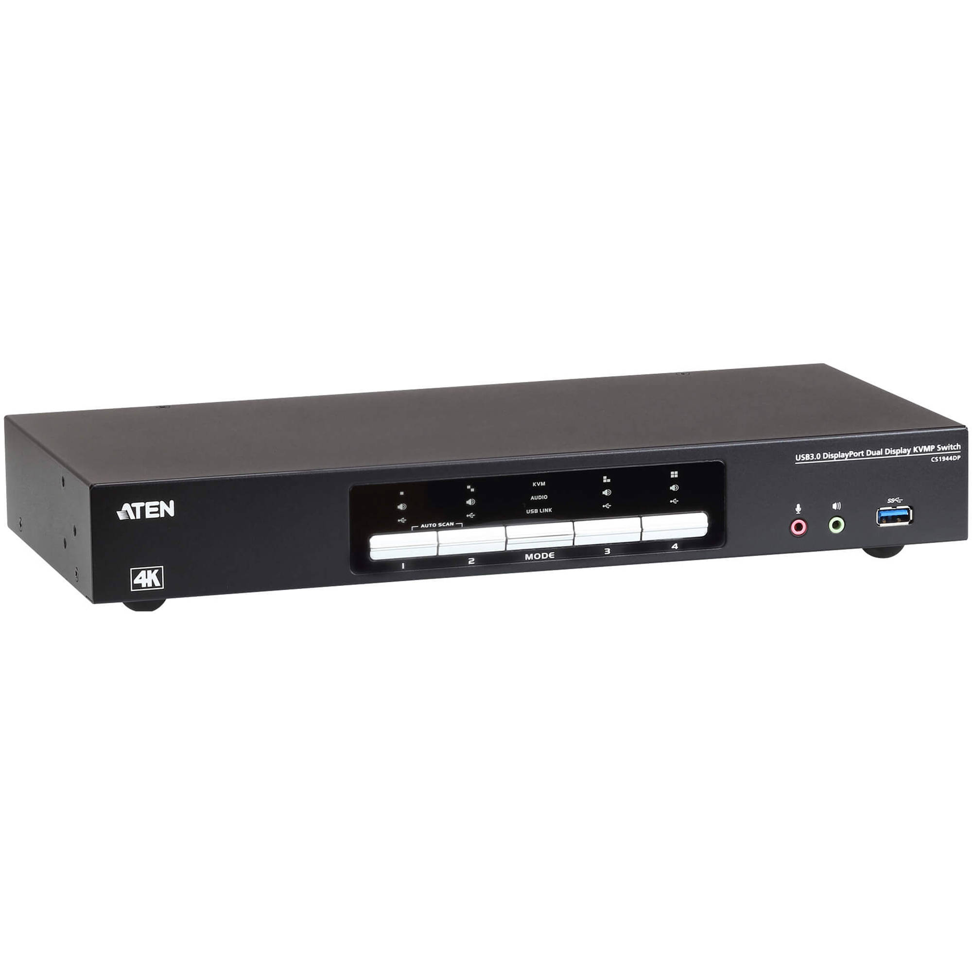 ATEN CS1944DP 4-port USB 3.0 4K dual-view DisplayPort KVMP switch desktop unit — view 3