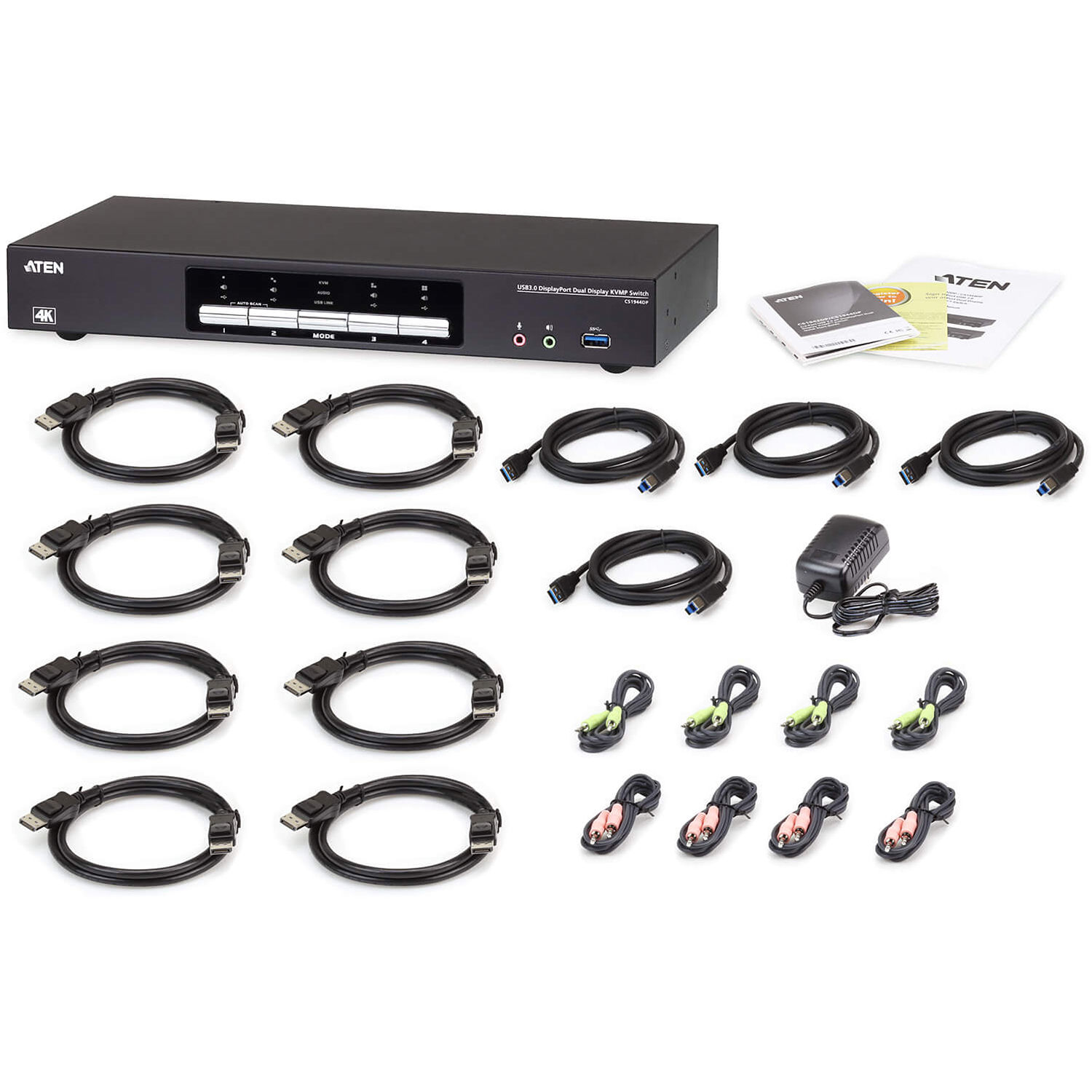 ATEN CS1944DP 4-port USB 3.0 4K dual-view DisplayPort KVMP switch desktop unit — view 5