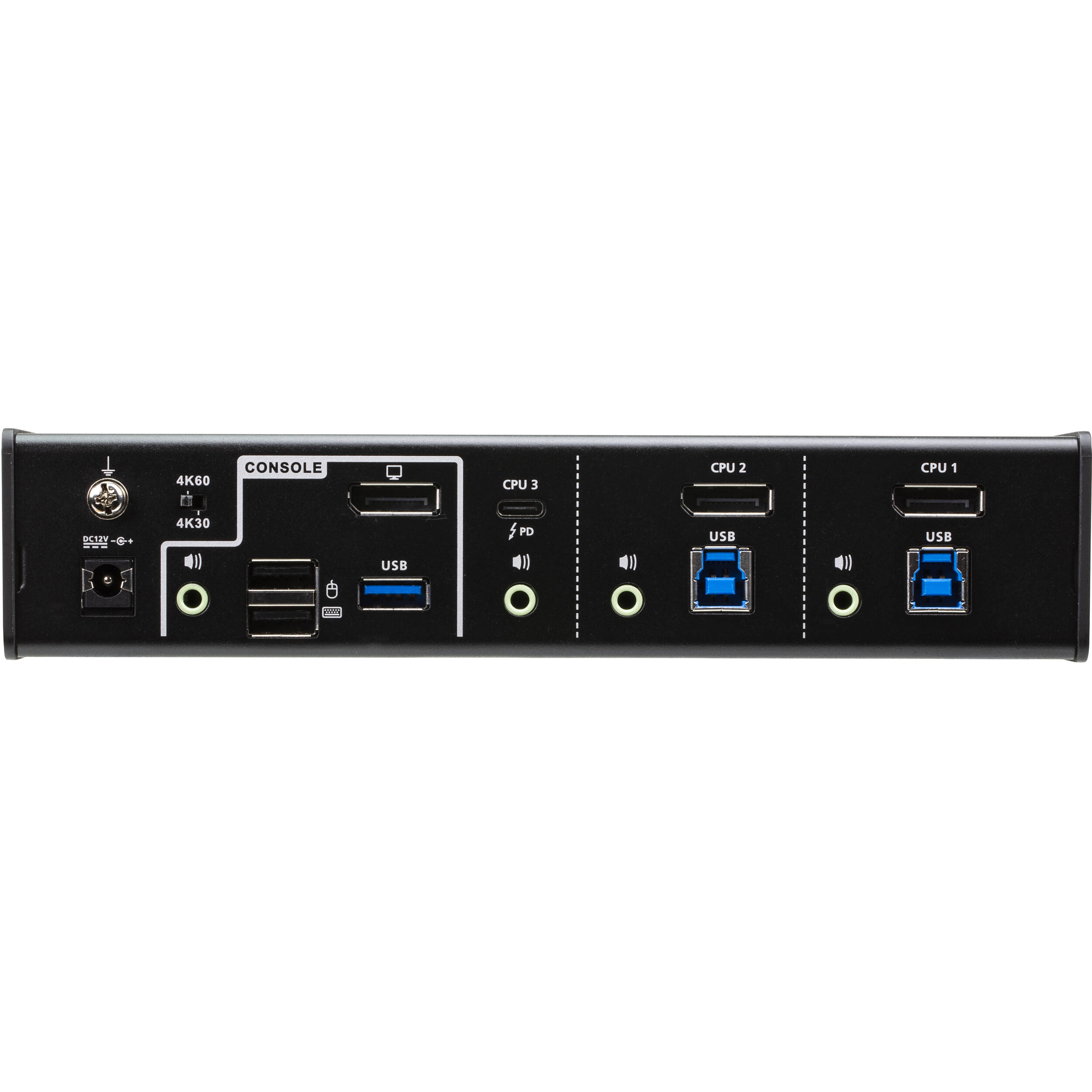 ATEN CS1953 3-port 4K USB-C and DisplayPort KVMP switch for modern workstation control — view 3