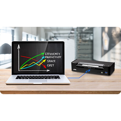 ATEN CS1953 3-port 4K USB-C and DisplayPort KVMP switch for modern workstation control — view 4
