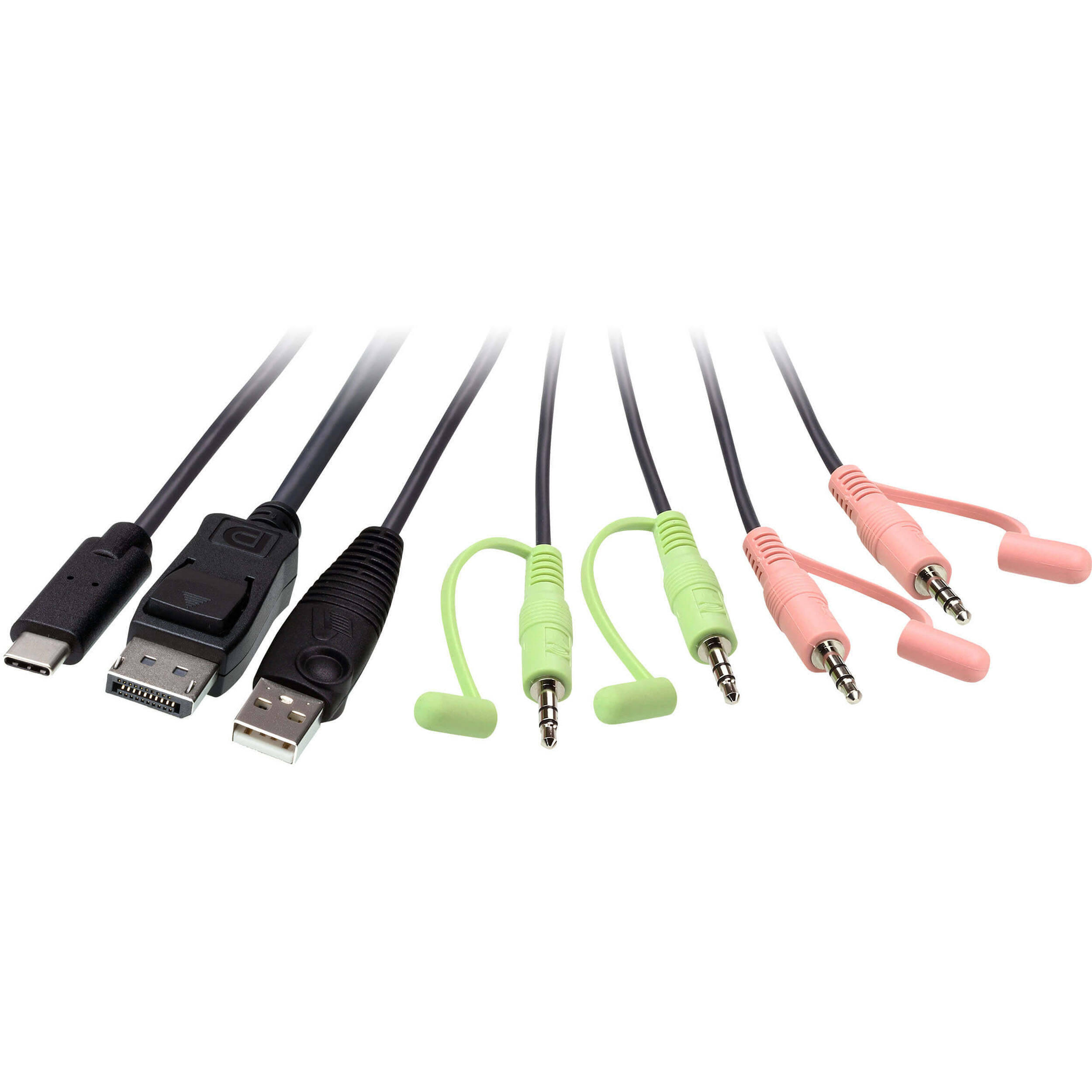 ATEN 2-port USB-C DisplayPort hybrid cable KVM, rack-mountable compact switch — view 3