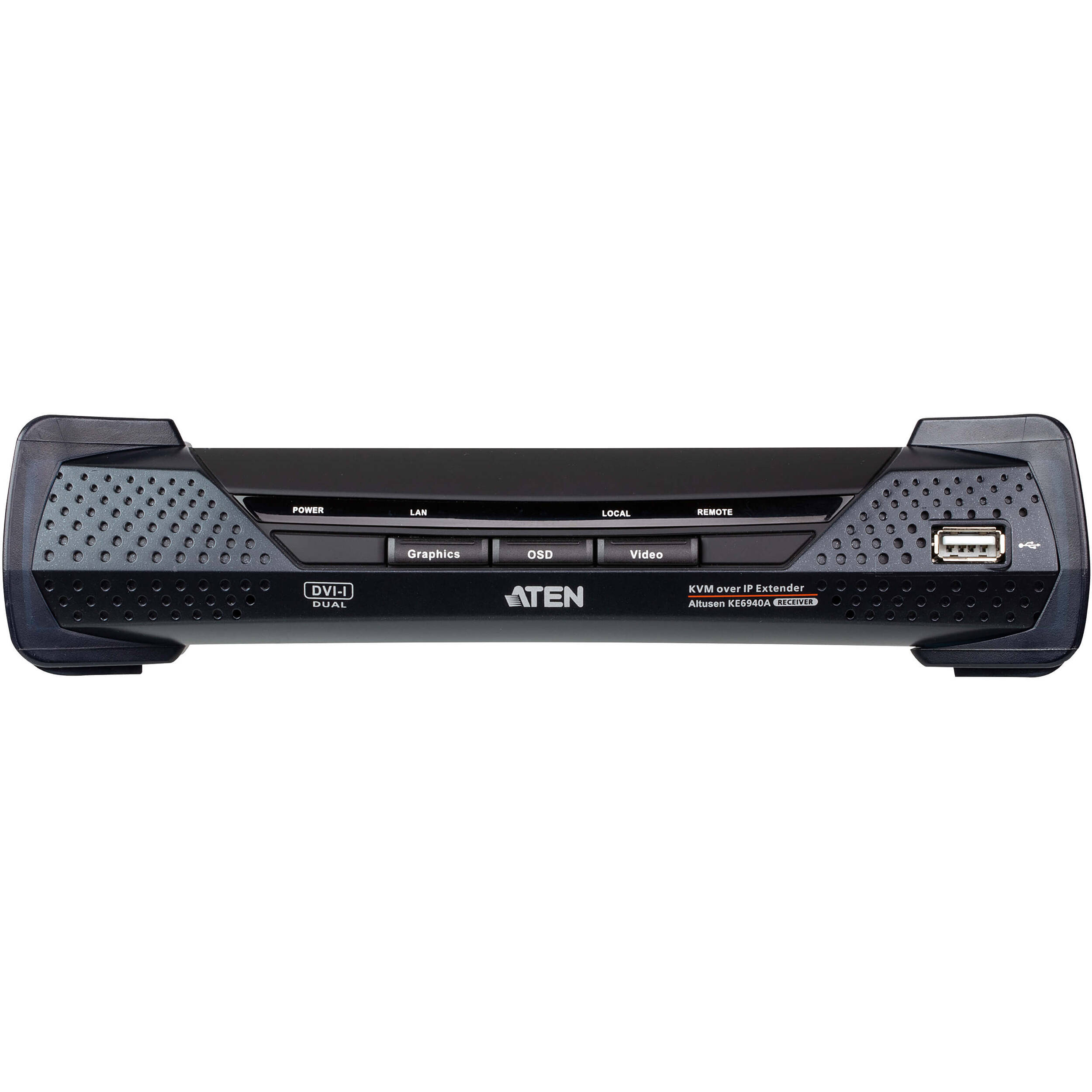 ATEN KE6940AR USB single link DVI-I dual display KVM over IP receiver with audio and serial — view 3