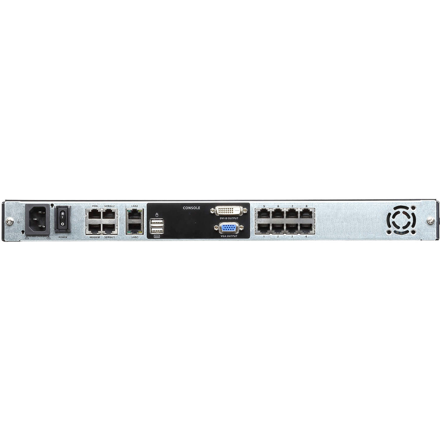 ATEN KL1108VN 8-port Cat 5 dual-rail LCD KVM over IP switch for rack server management — view 2