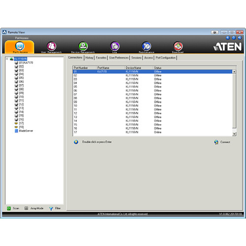 ATEN KL1108VN 8-port Cat 5 dual-rail LCD KVM over IP switch for rack server management — view 6