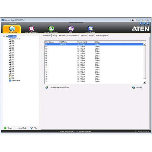 ATEN KL1108VN 8-port Cat 5 dual-rail LCD KVM over IP switch for rack server management — view 7