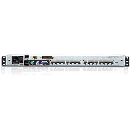 ATEN KL1516AIM 16-port 17-inch dual rail LCD IP CAT5 KVM switch for rack server management — view 2