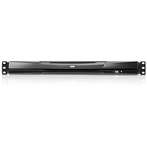 ATEN KL1516AIN 16-port dual rail 19-inch LCD IP CAT5 KVM switch for rack-mounted server management — view 2