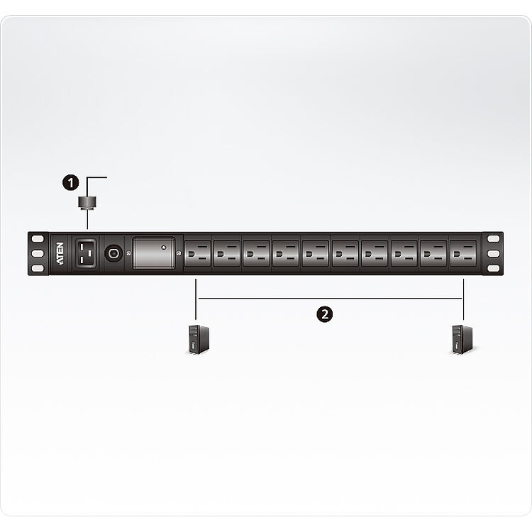 10 OUTLETS 20A BASIC PDU W/ SURGE PROTECTION — view 3