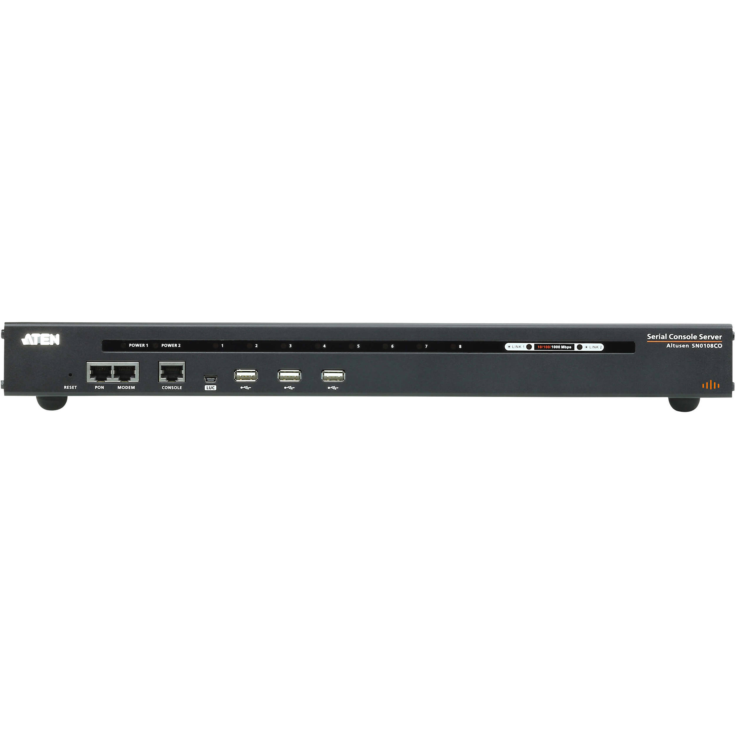 ATEN SN0108CO 8-port serial console server with dual power for rack-mounted enterprise remote access — view 3