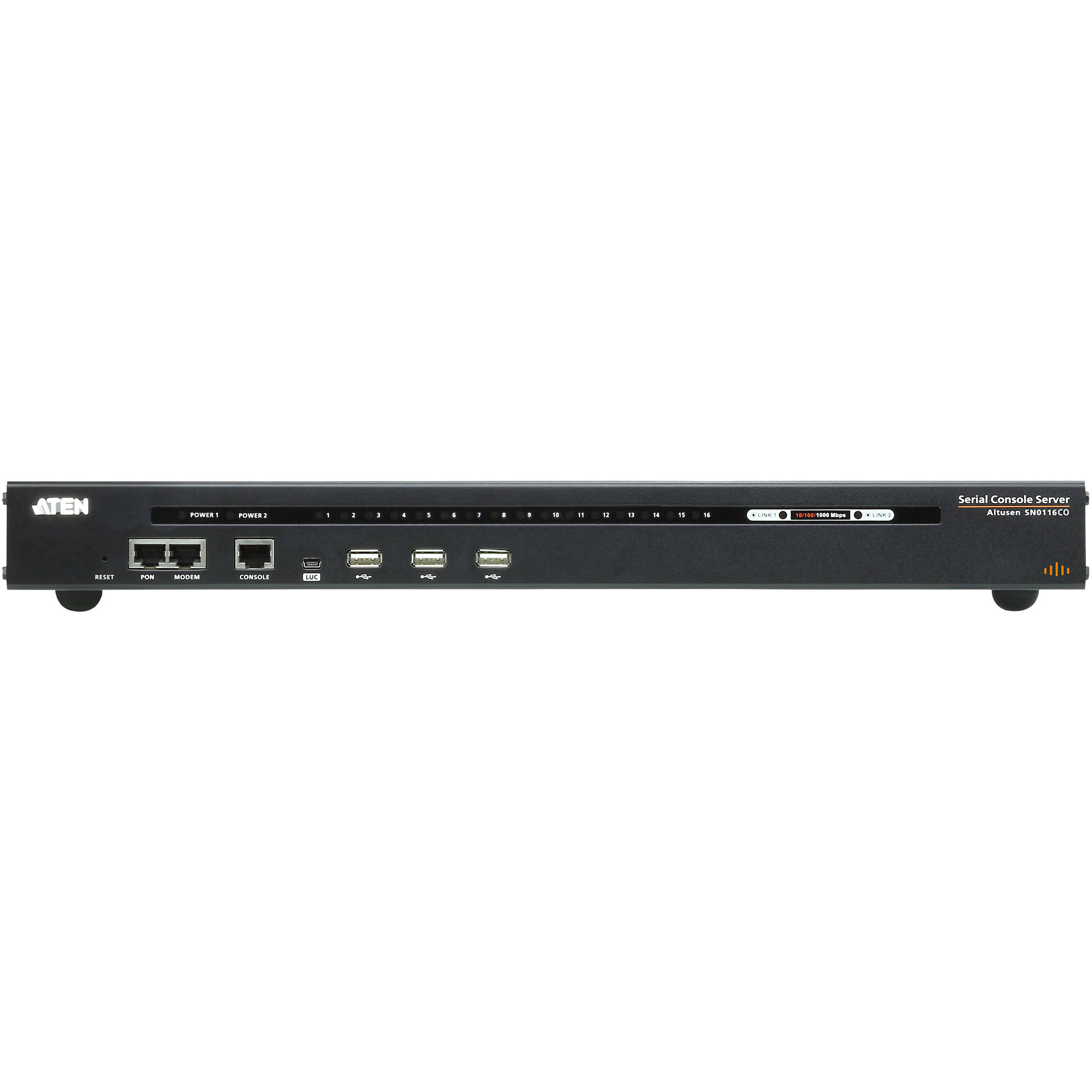 ATEN SN0116CO 16-port rackmount serial console server with dual power — view 3
