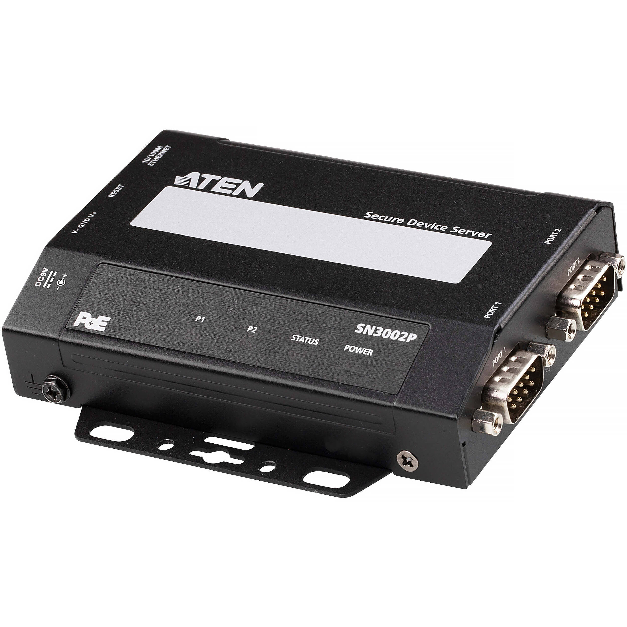 ATEN SN3002P 2-port RS-232 serial console server with PoE for remote out-of-band management — view 2