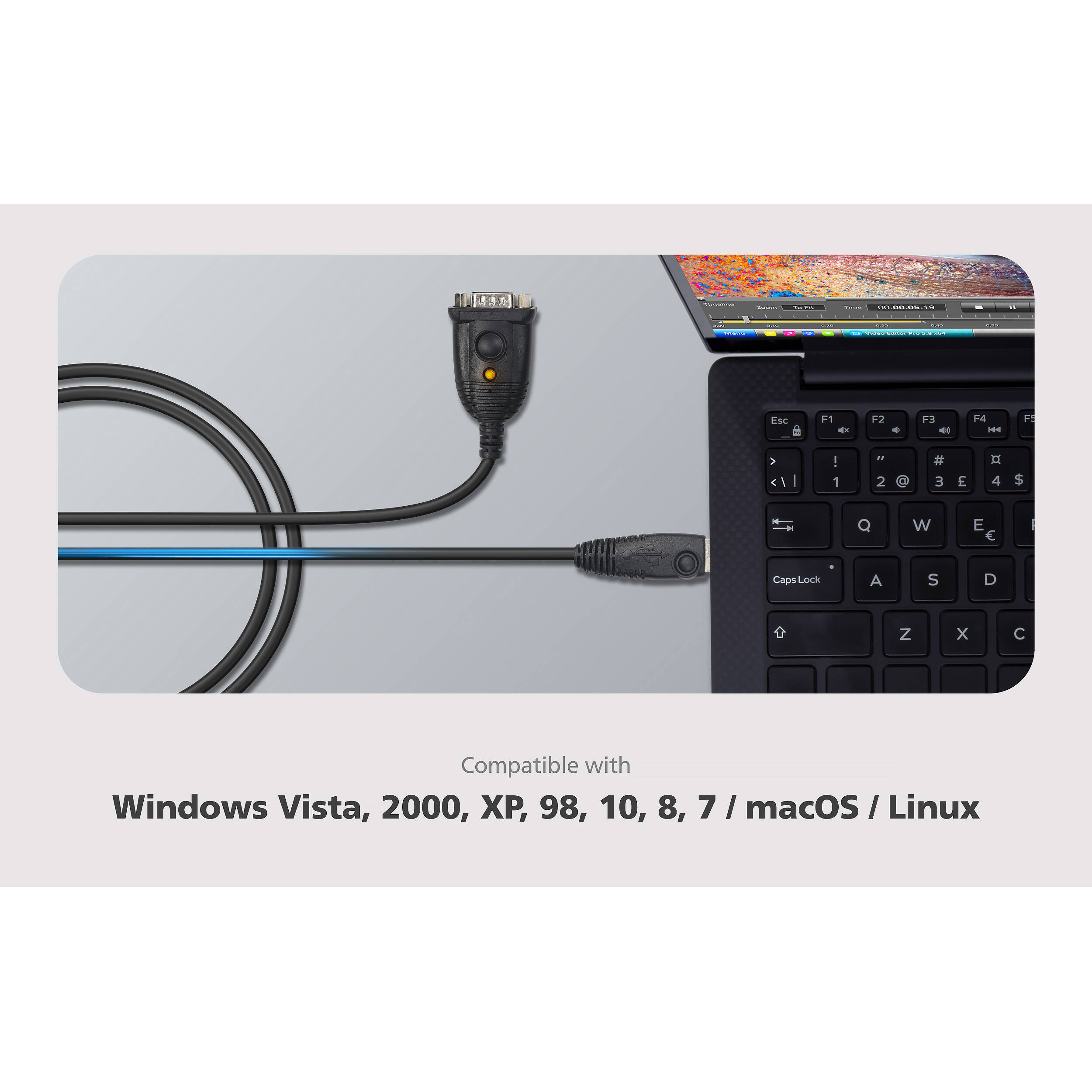 ATEN UC232AF USB to RS-232 adapter with FTDI chipset for legacy serial device connectivity — view 2