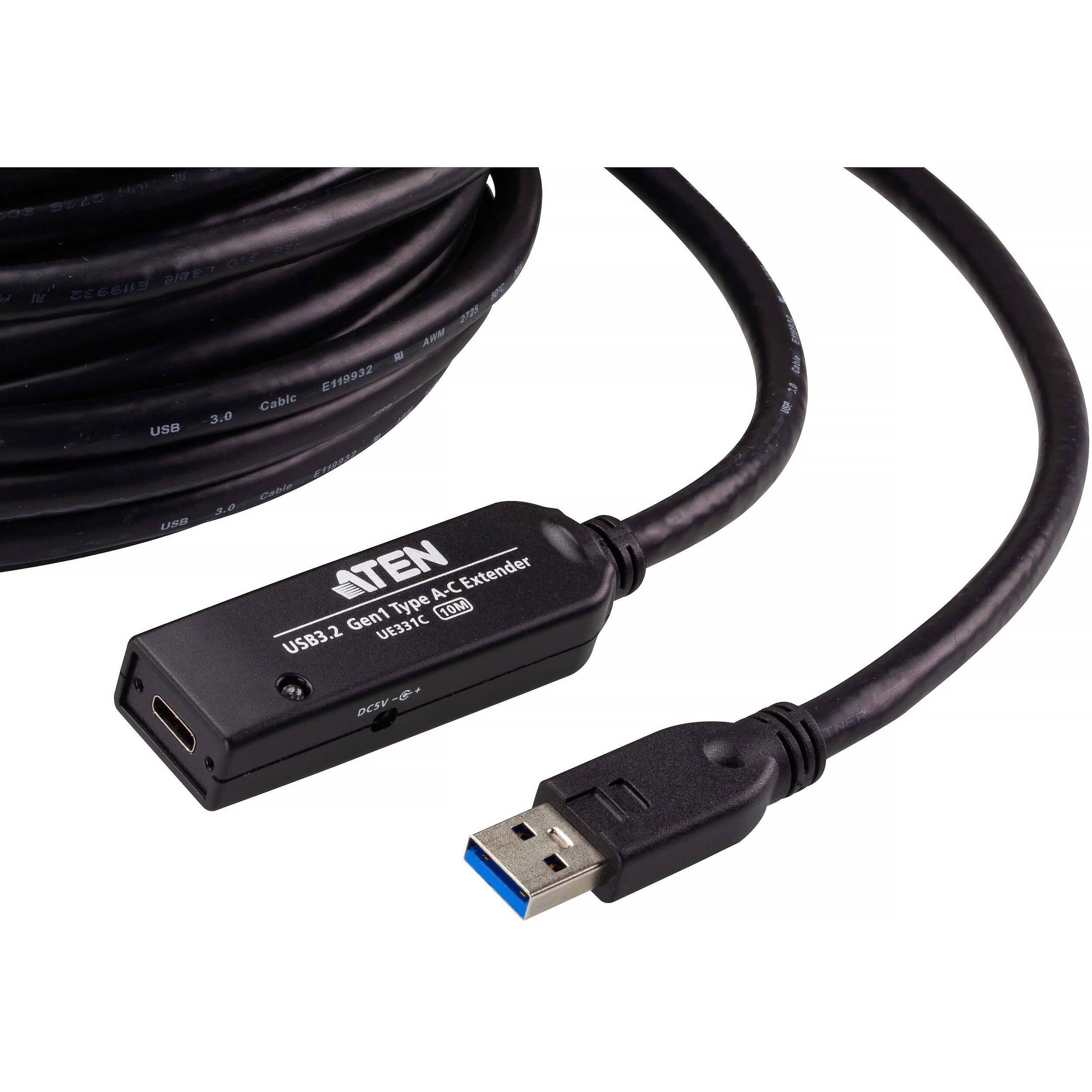 ATEN UE331C 33 ft USB 3.2 Gen 1 extender cable with USB Type A to Type B connectors — view 2