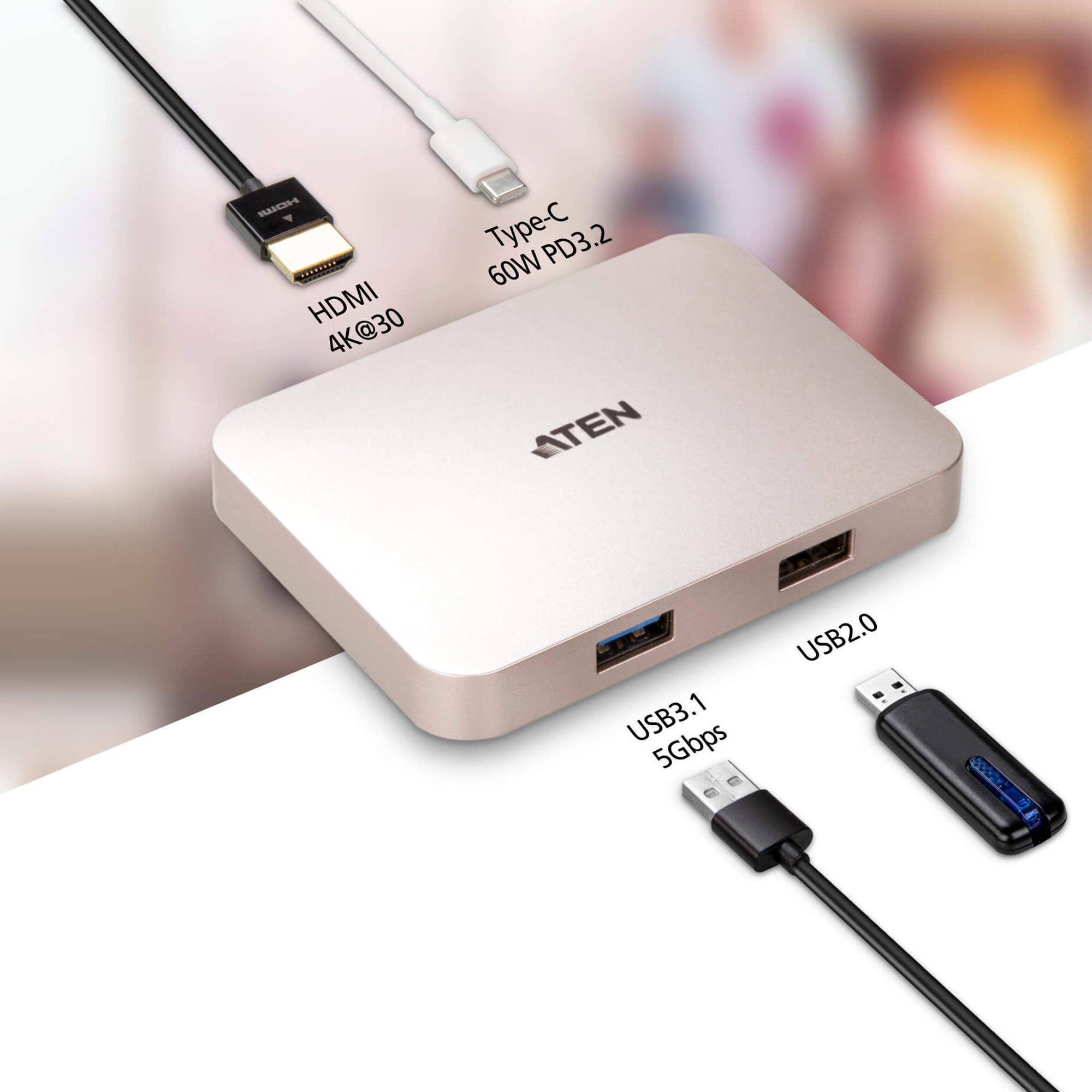 USB-C 4K ULTRA MINI DOCK WITH POWER PASS — view 3
