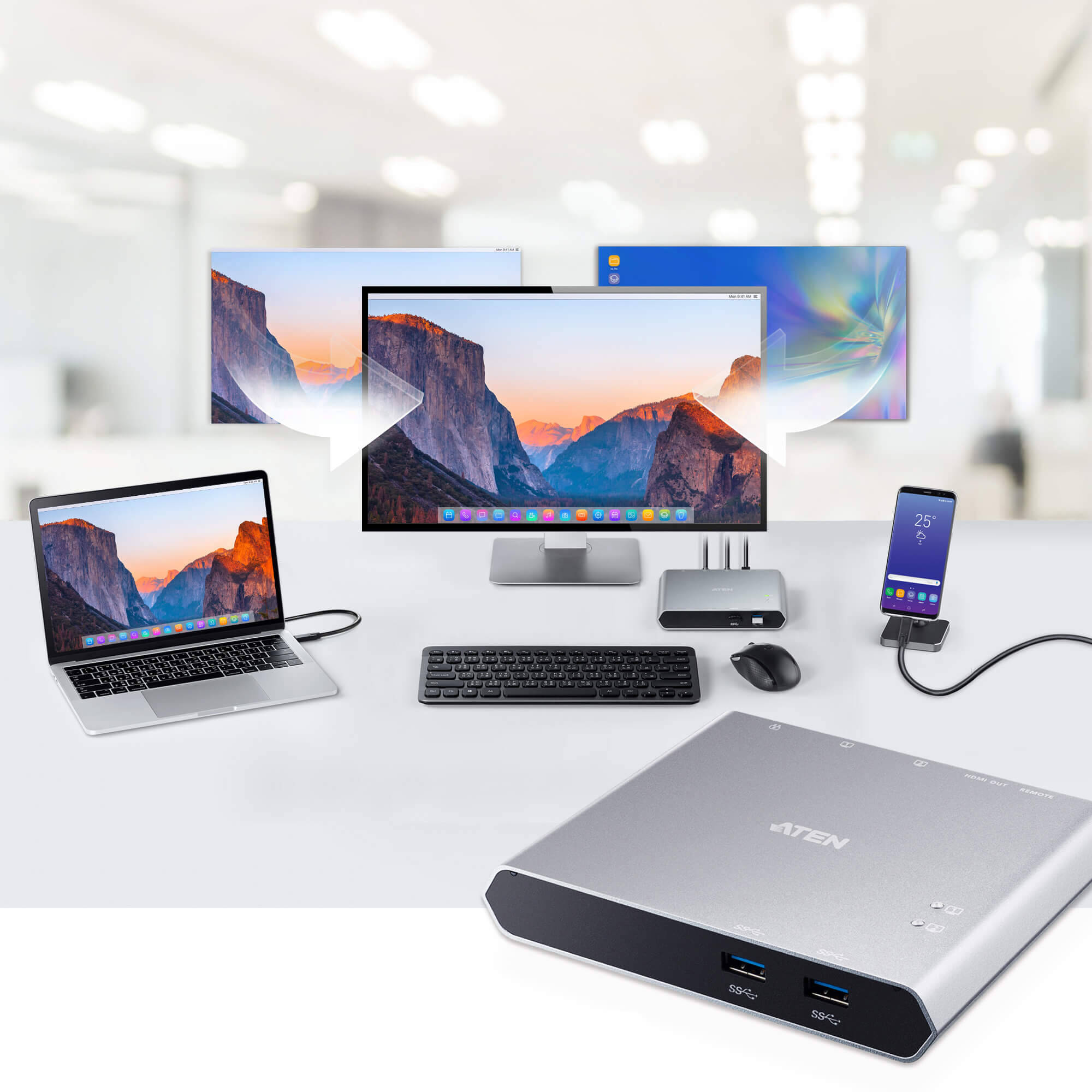2-PORT USB-C DOCK SWITCH WITH POWEPASS-THROUGH — view 7