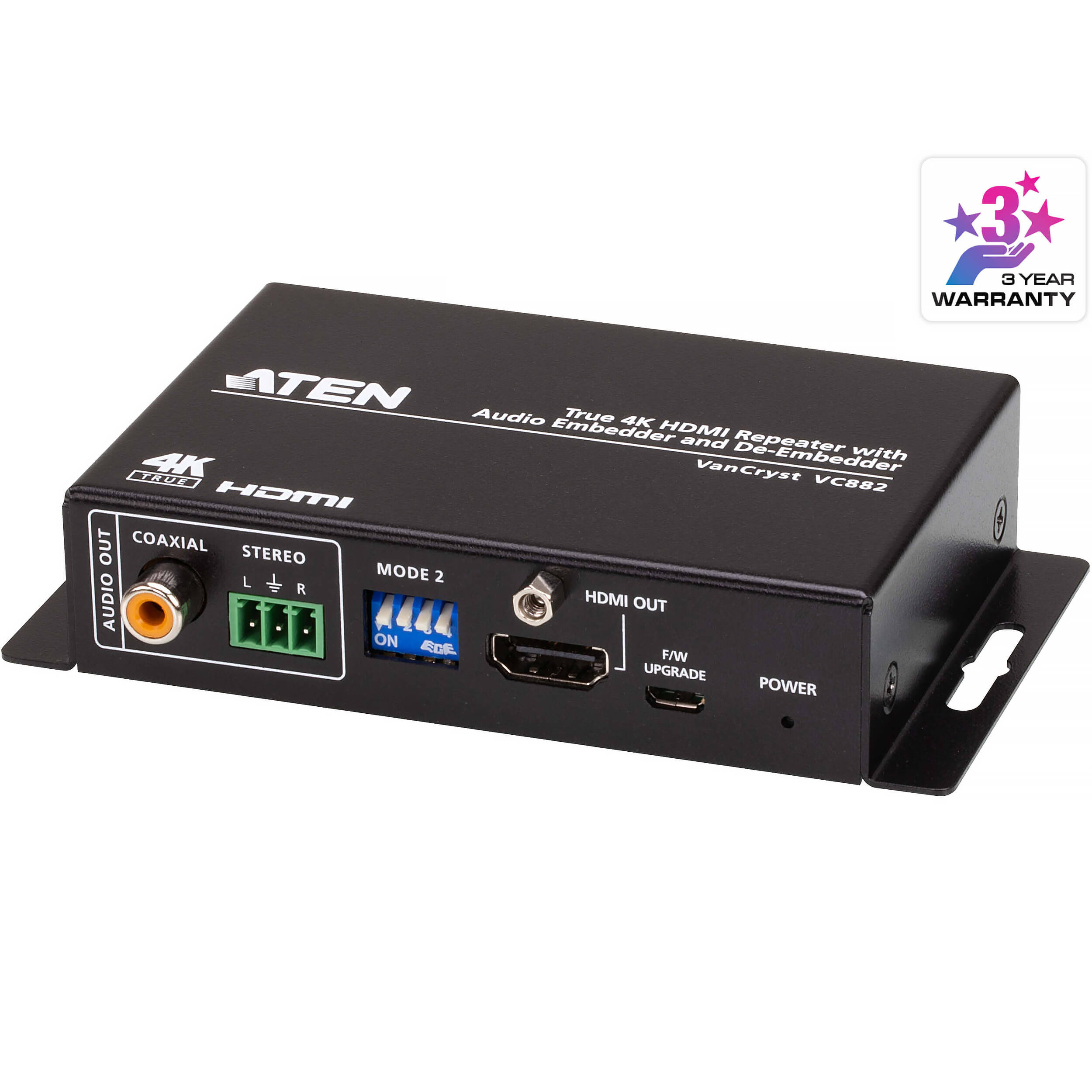 ATEN VC882 True 4K HDMI repeater with audio embedder for professional AV signal routing — view 10