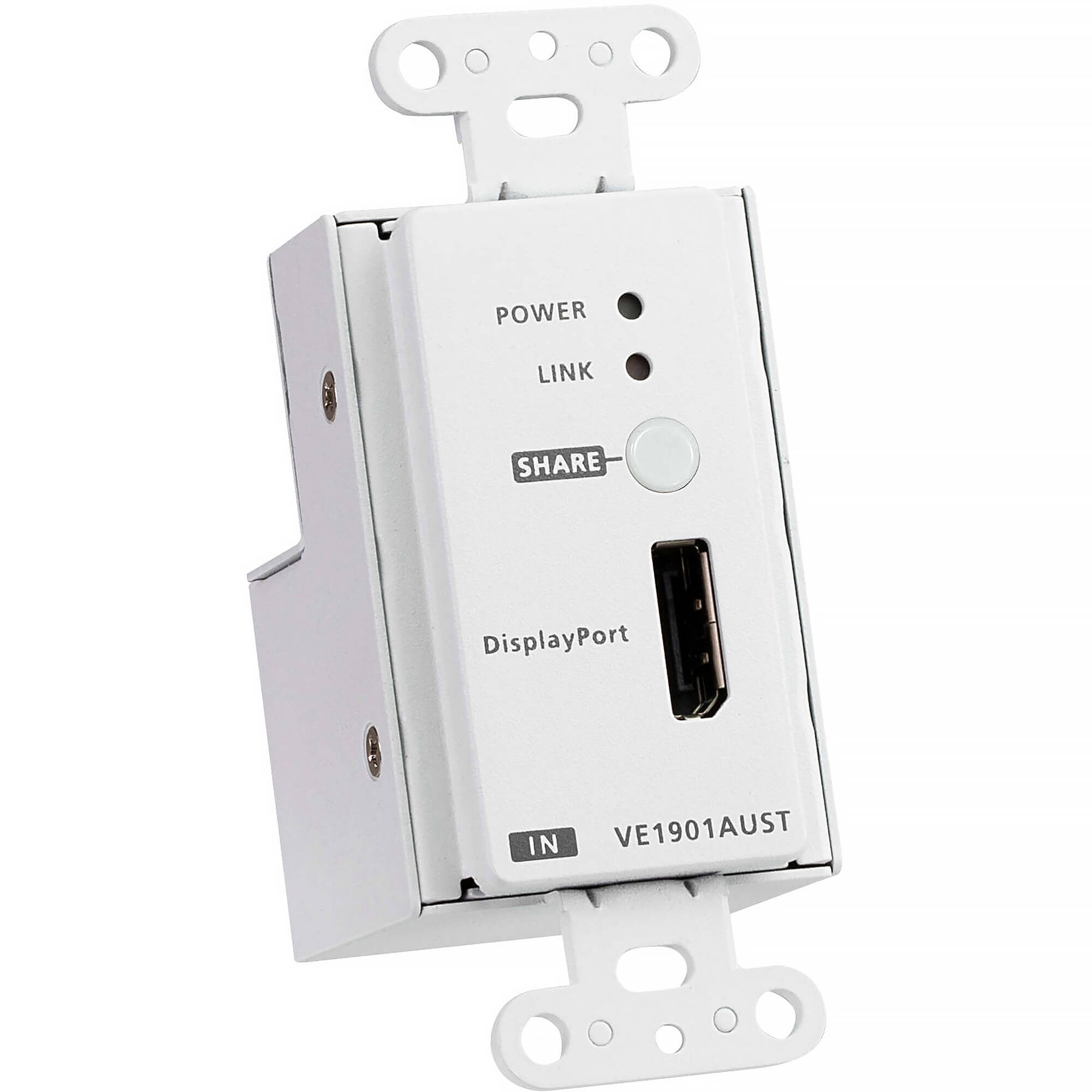 ATEN VE1901AUST DisplayPort HDBaseT Lite transmitter with PoE and US wall plate — view 2