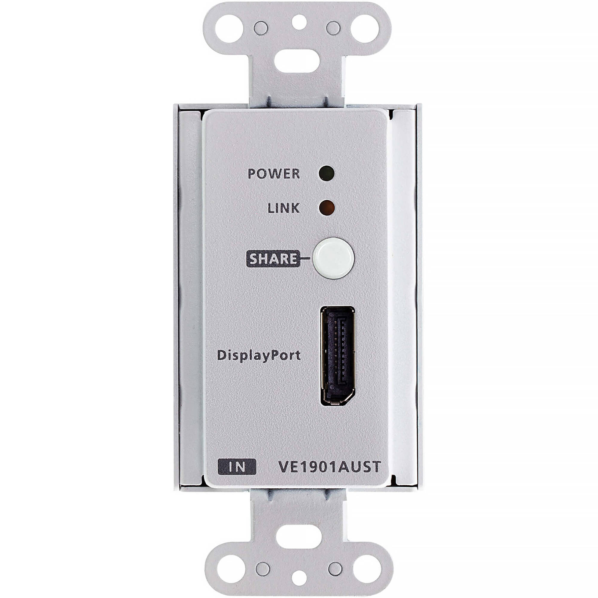 ATEN VE1901AUST DisplayPort HDBaseT Lite transmitter with PoE and US wall plate — view 3