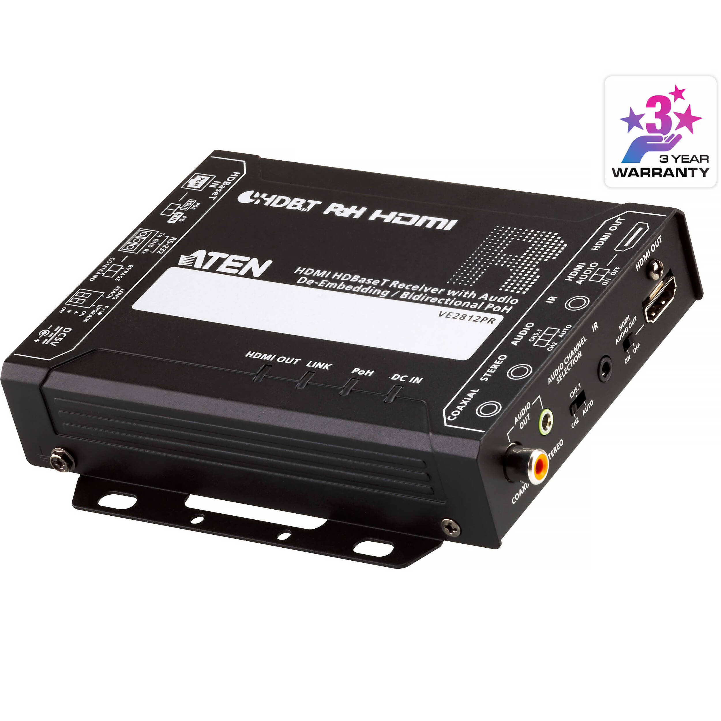 ATEN VE2812PR HDMI HDBaseT receiver with audio de-embedding and Power over HDBaseT — view 5