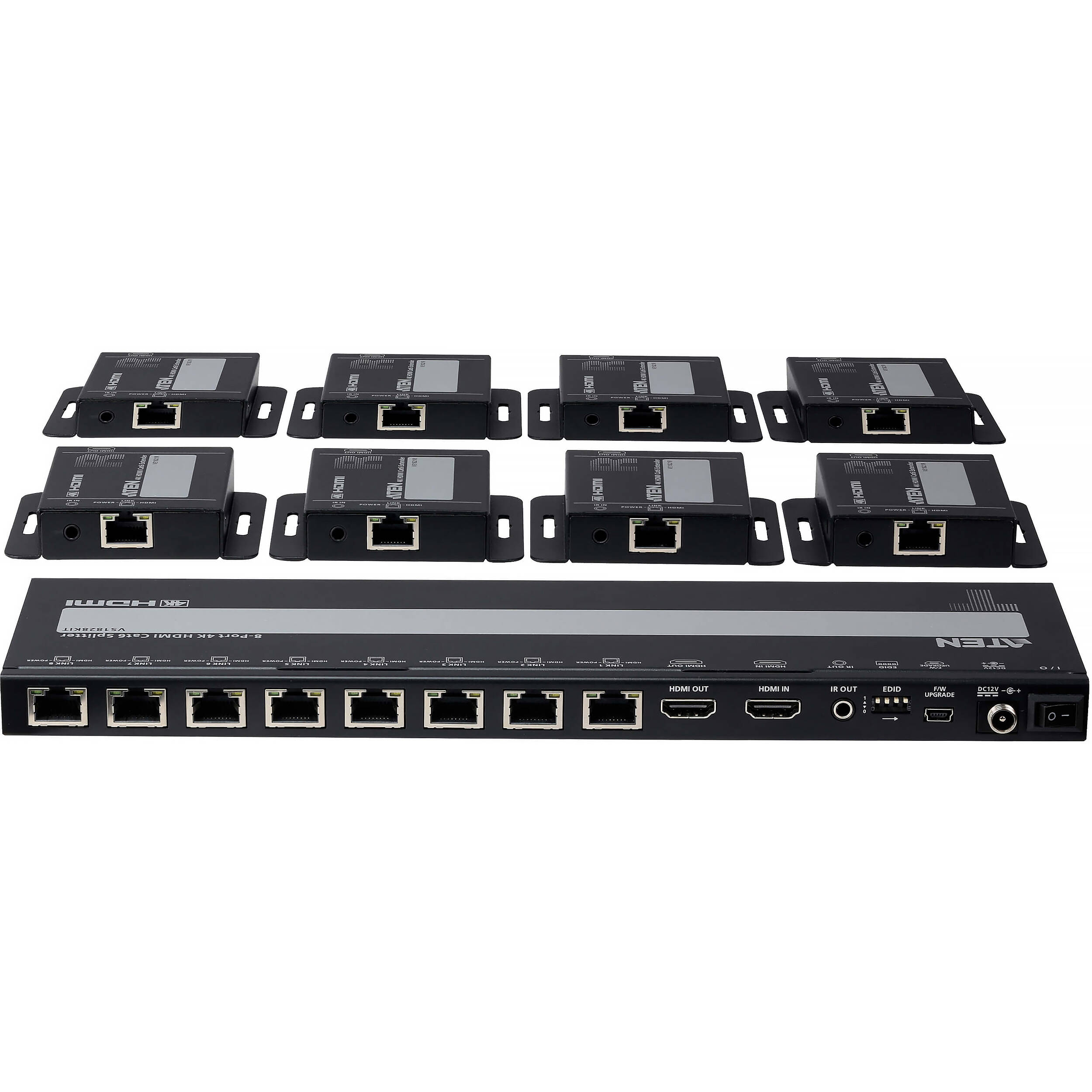 ATEN VS1828KIT 8-port 4K HDMI CAT6 splitter with 8 receivers — view 2