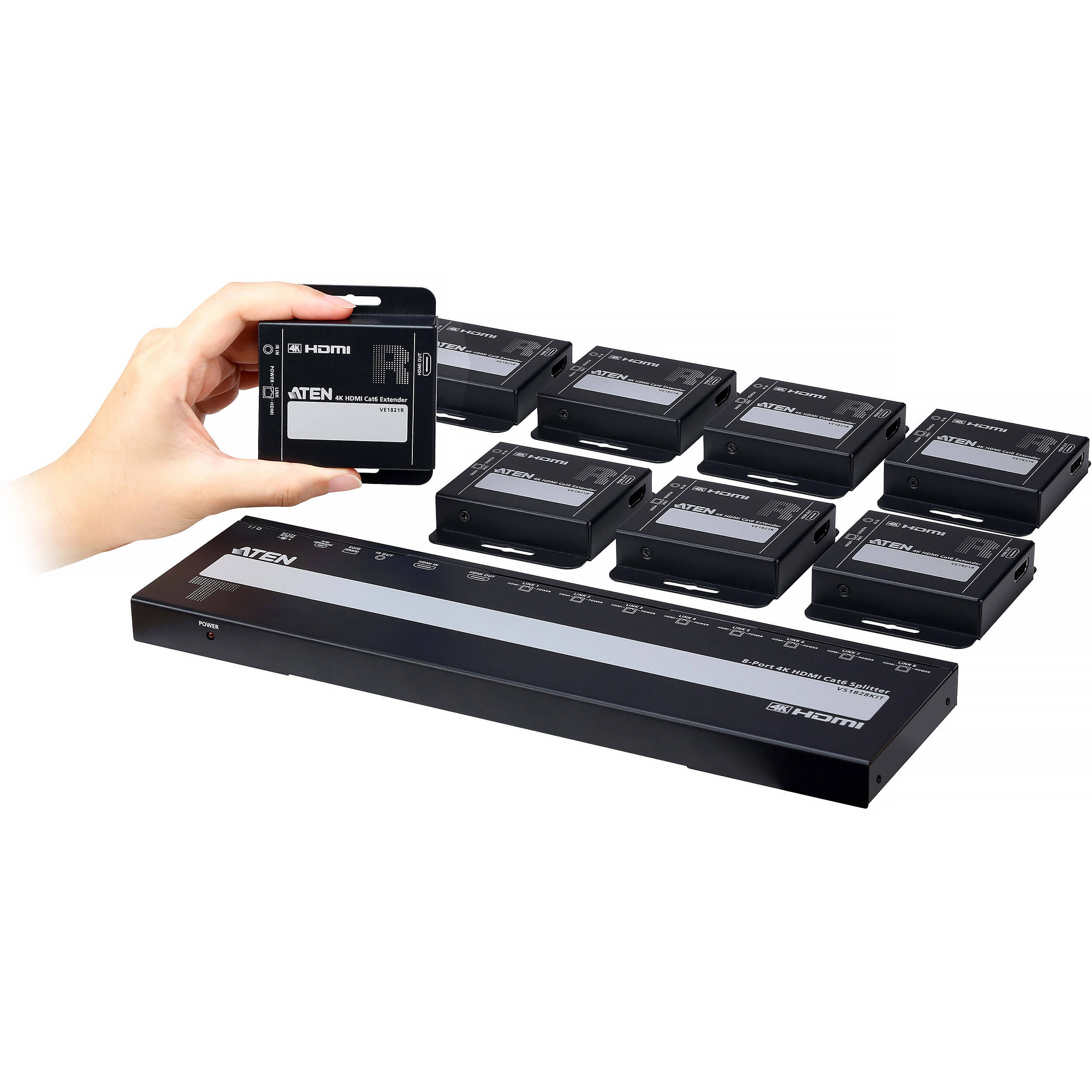 ATEN VS1828KIT 8-port 4K HDMI CAT6 splitter with 8 receivers — view 7