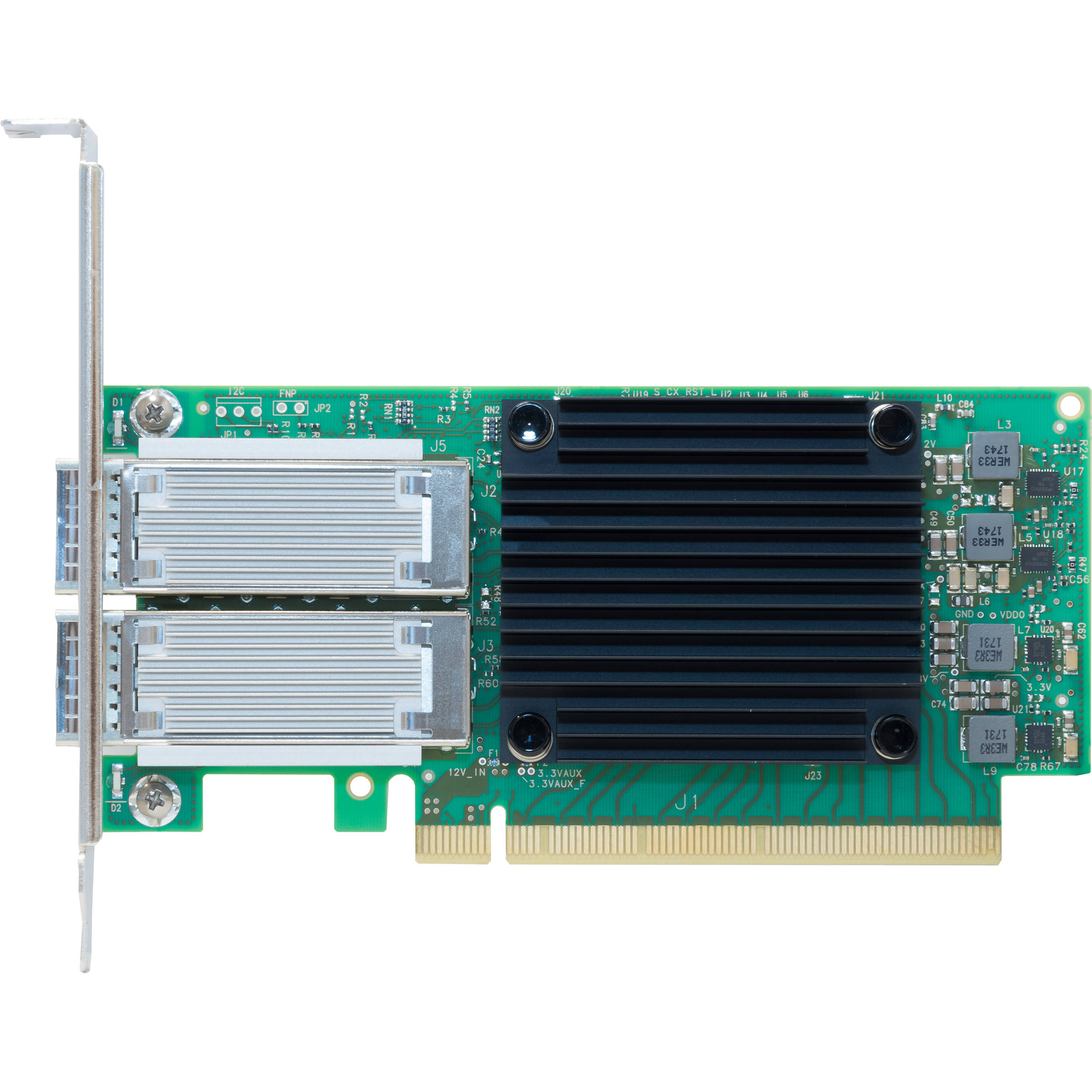 ATTO Technology dual-channel 10/25/40/50/100GbE PCIe 3.0 low-profile fiber adapter with integrated QSFP28 — view 3